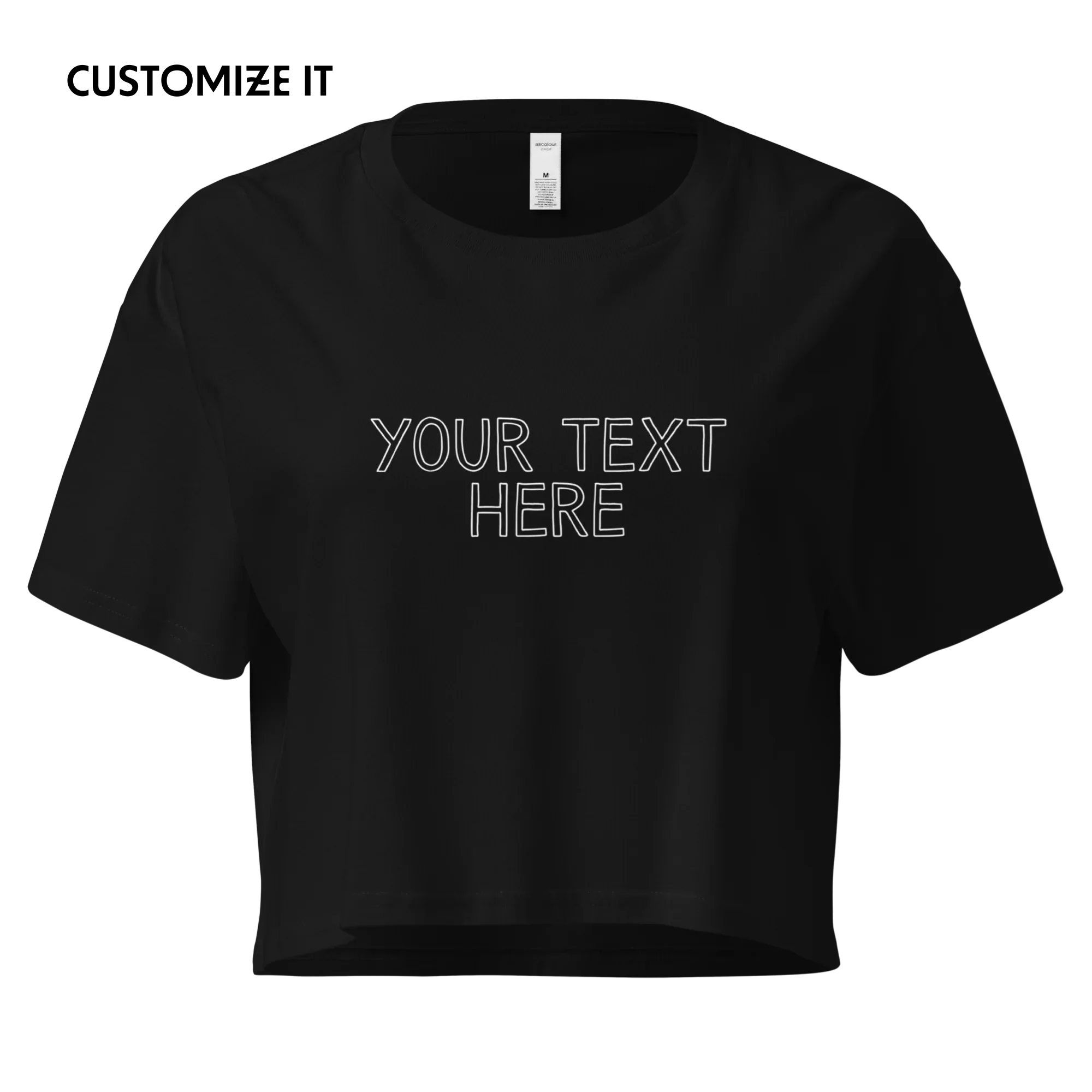 CUSTOM Your Text Outline Crop Tee