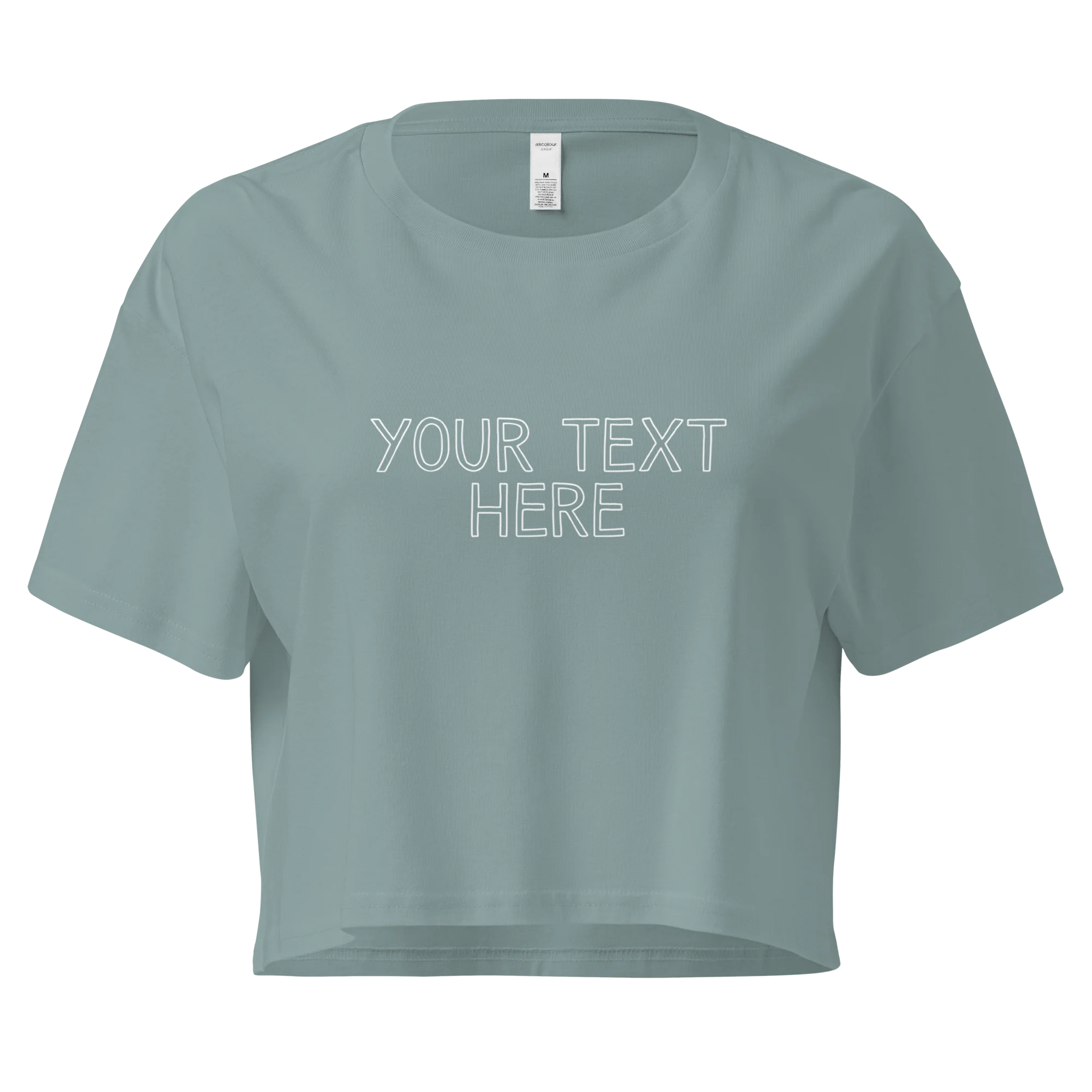 CUSTOM Your Text Outline Crop Tee - Image 8