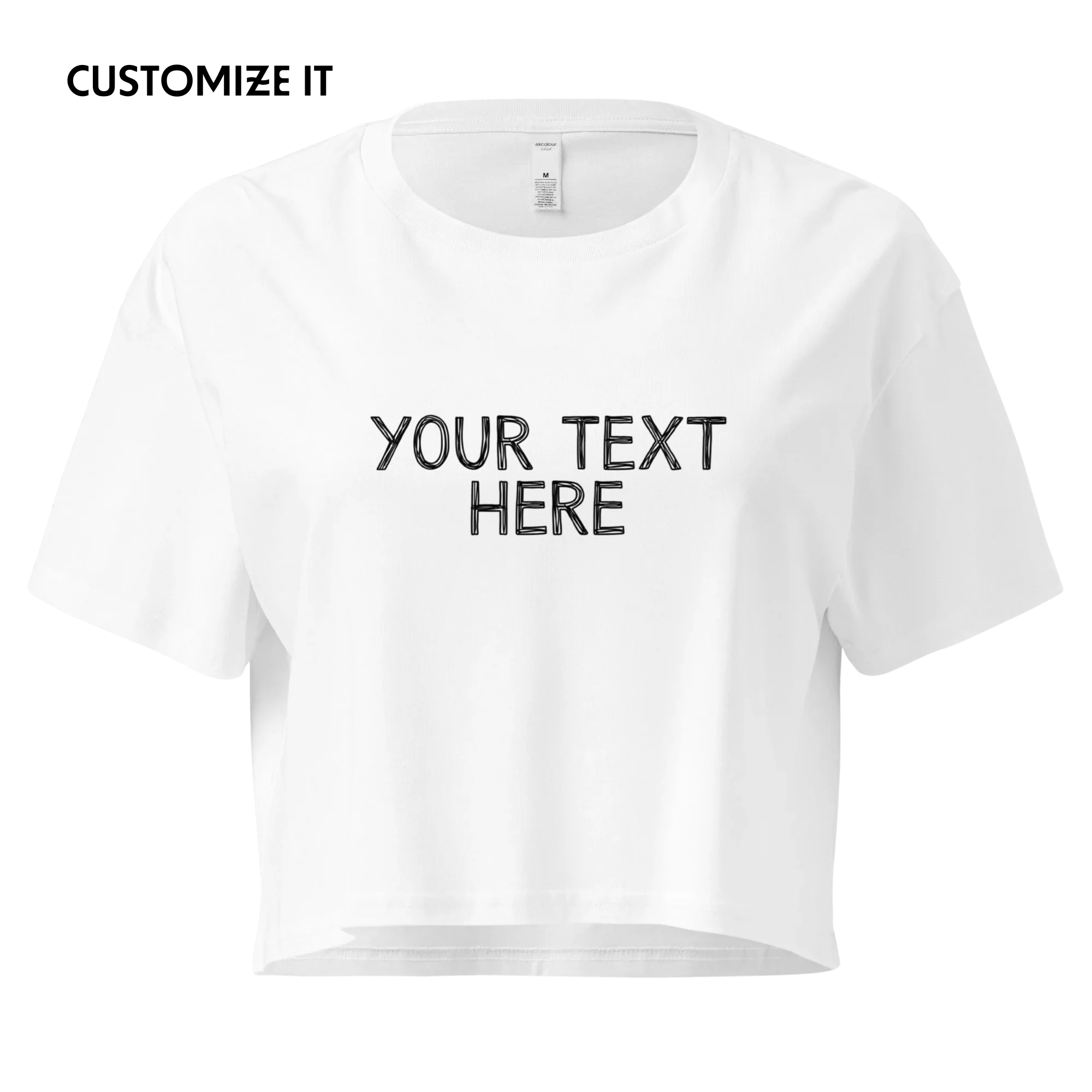 CUSTOM Your Text Scribbles Crop Tee