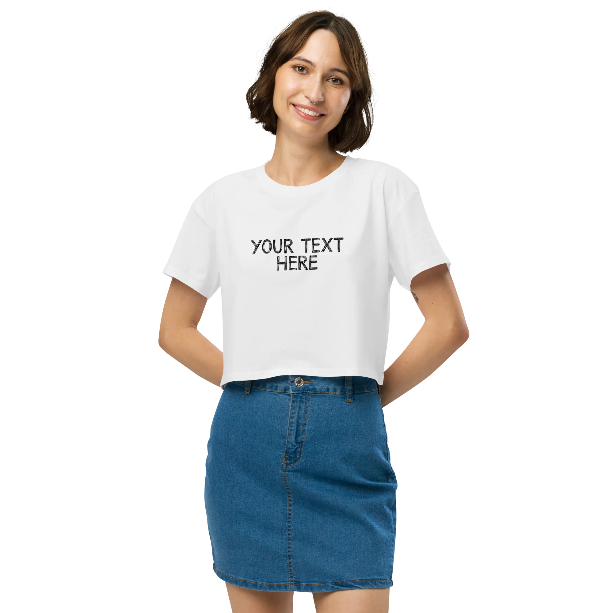 CUSTOM Your Text Scribbles Crop Tee - Image 2