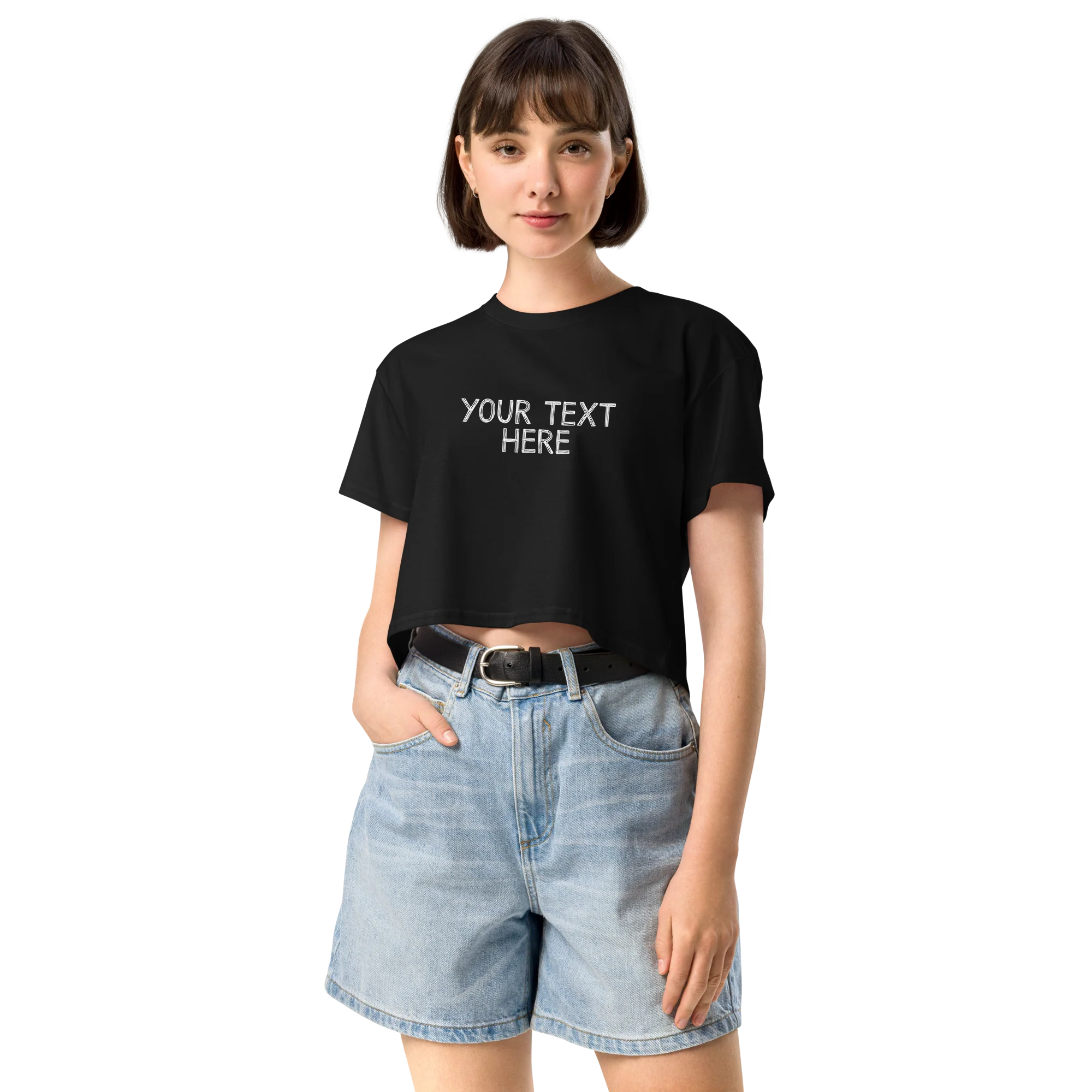 CUSTOM Your Text Scribbles Crop Tee - Image 6