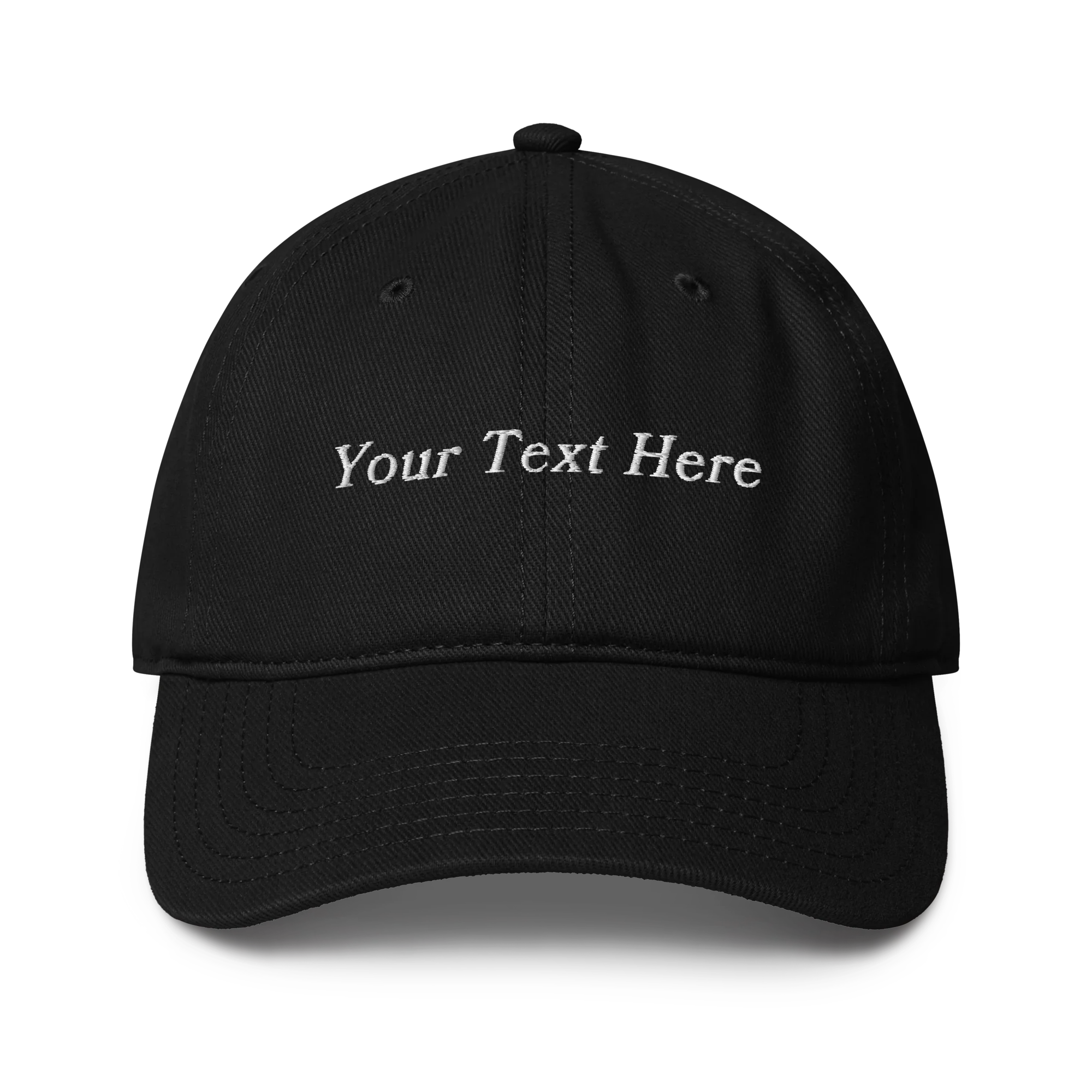 CUSTOM Your Text Serifed Embroidered Baseball Cap - Image 10