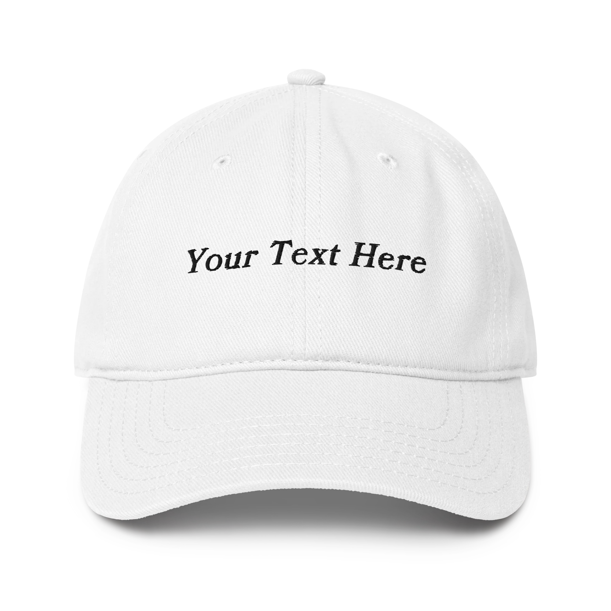 CUSTOM Your Text Serifed Embroidered Baseball Cap - Image 3