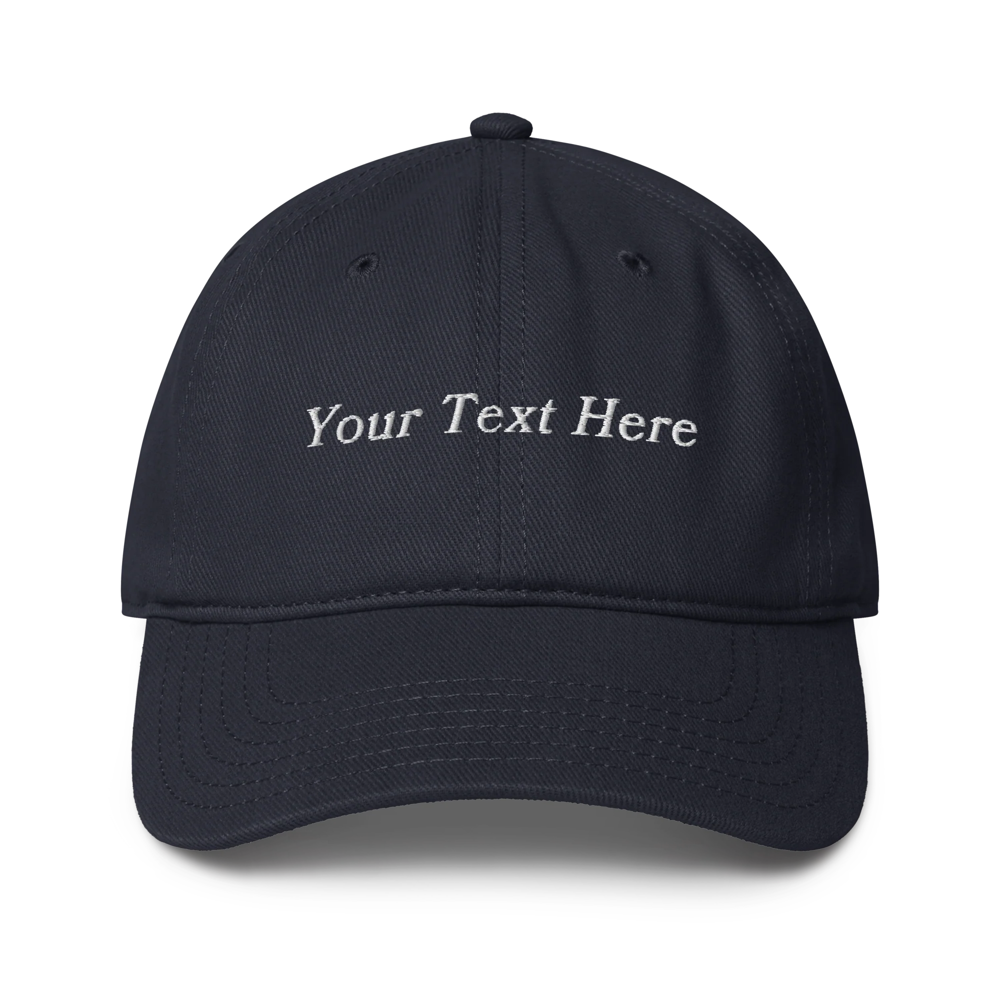 CUSTOM Your Text Serifed Embroidered Baseball Cap - Image 4