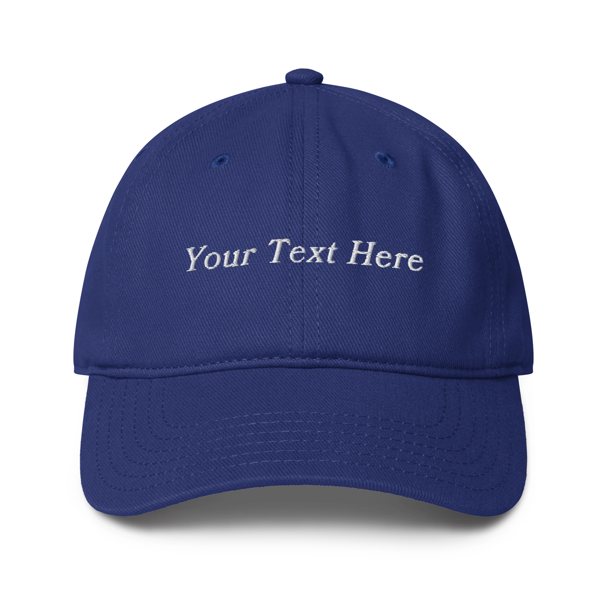 CUSTOM Your Text Serifed Embroidered Baseball Cap - Image 9
