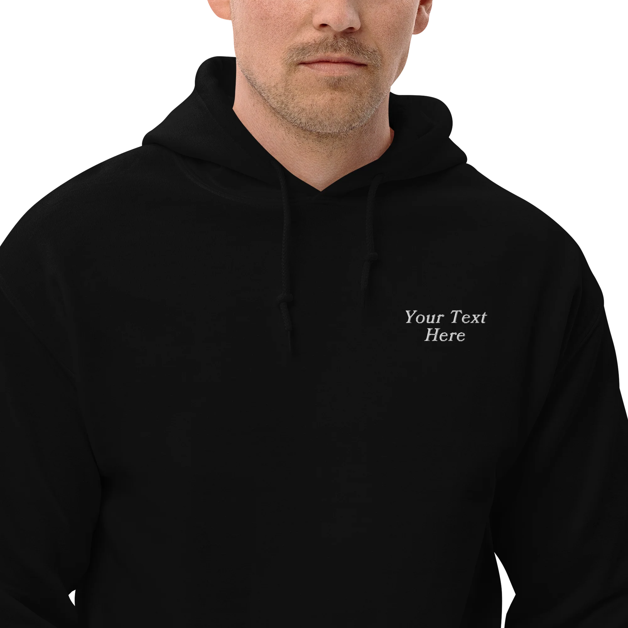 CUSTOM Your Text Serifed Embroidered Hoodie - Image 6