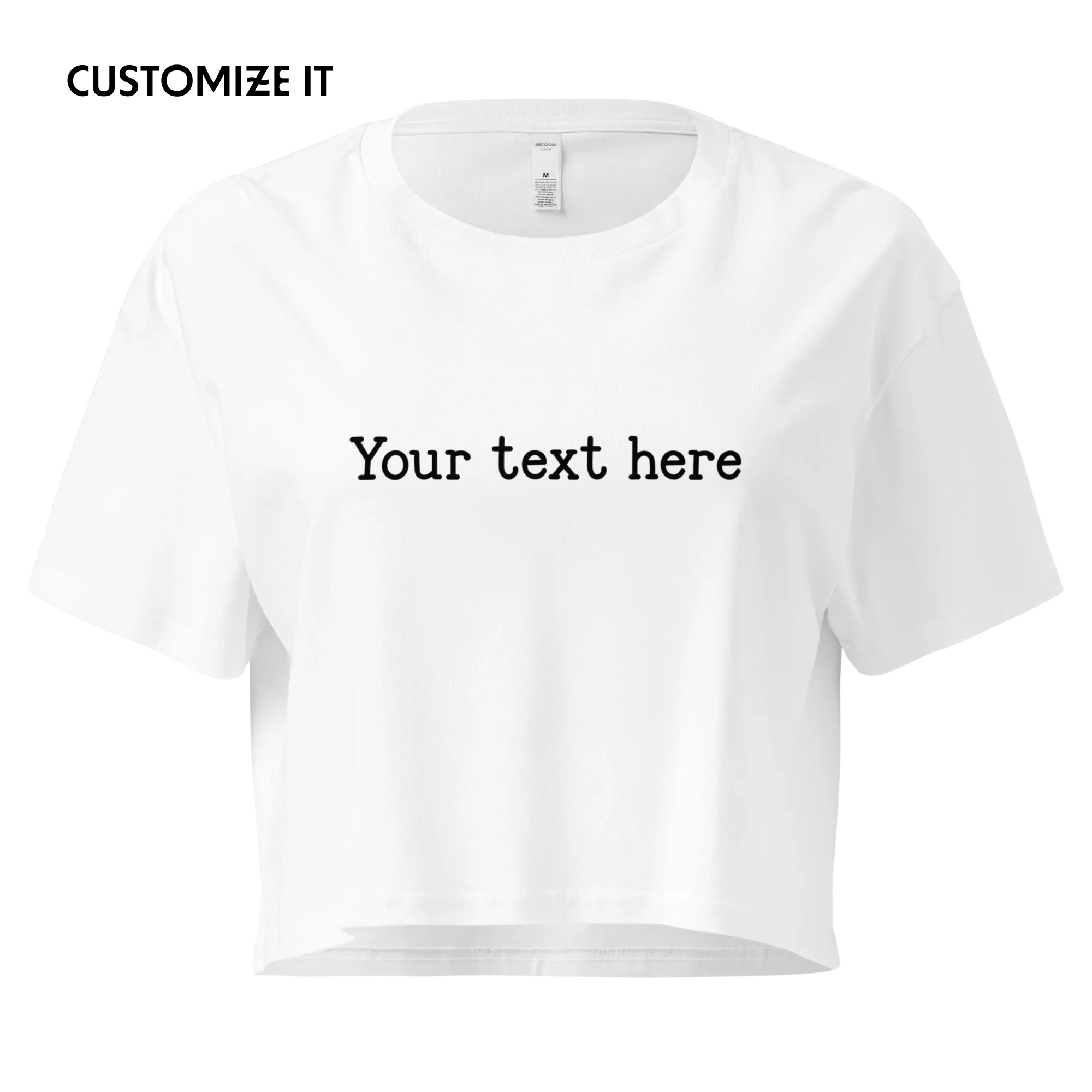 CUSTOM Your Text Typewriter Crop Tee