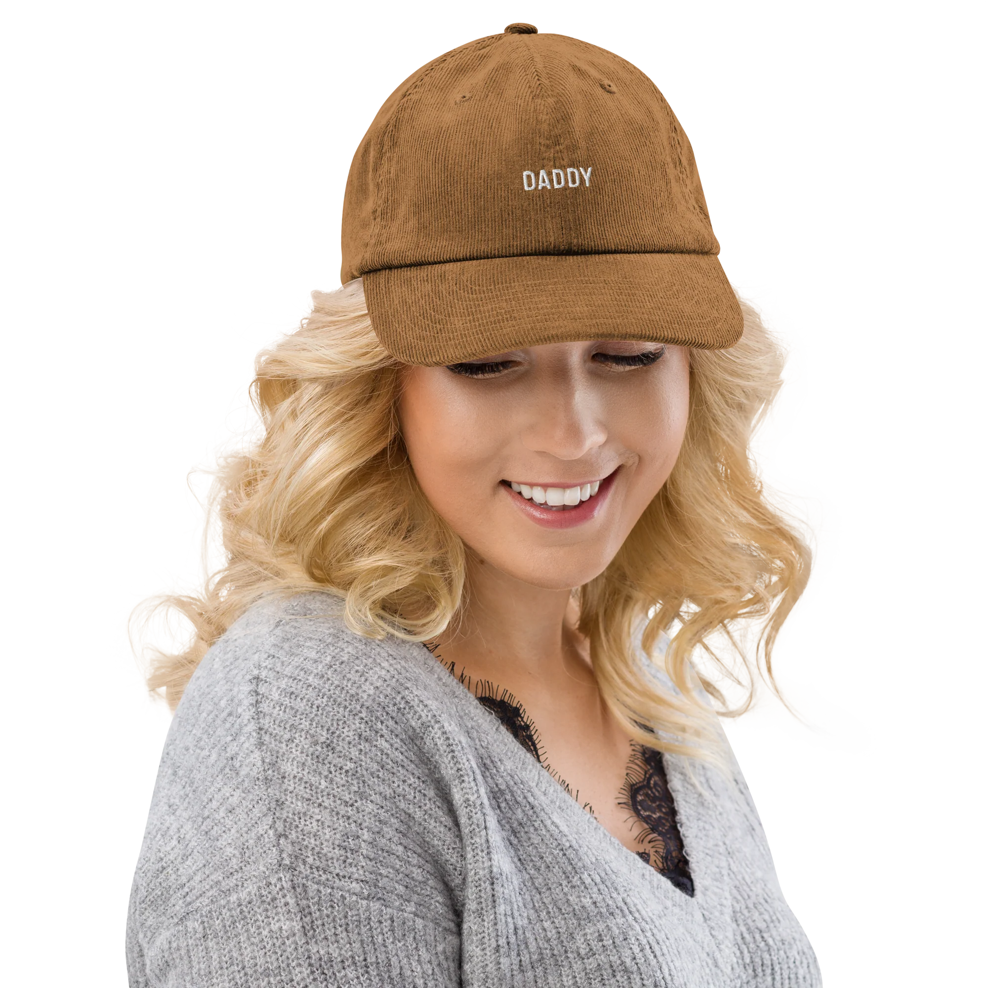 Daddy Embroidered Corduroy Hat - Image 7