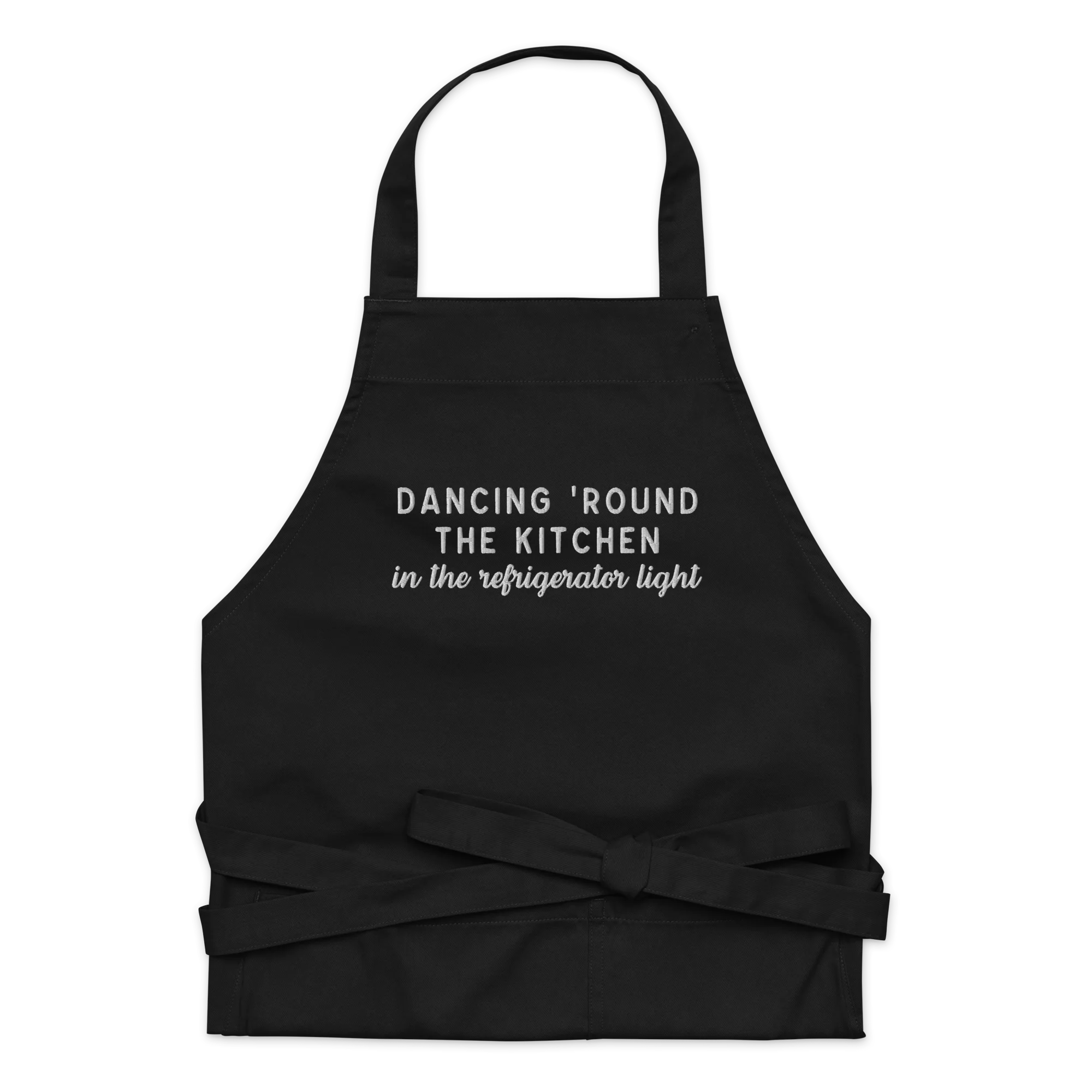 Dancing 'Round The Kitchen Embroidered Organic Cotton Apron - Image 9
