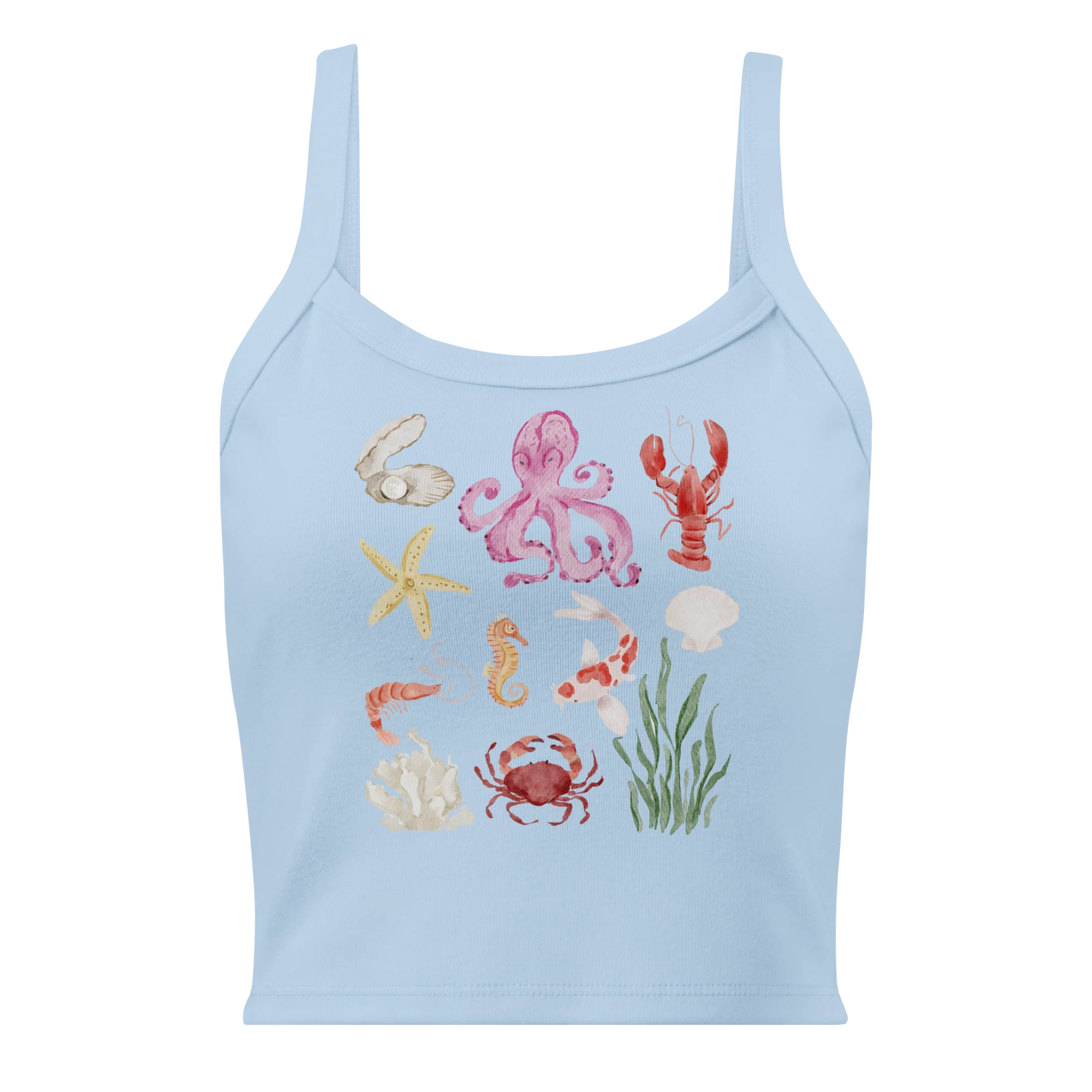 Deep Sea Baby Watercolor Rib Tank Top - Image 4