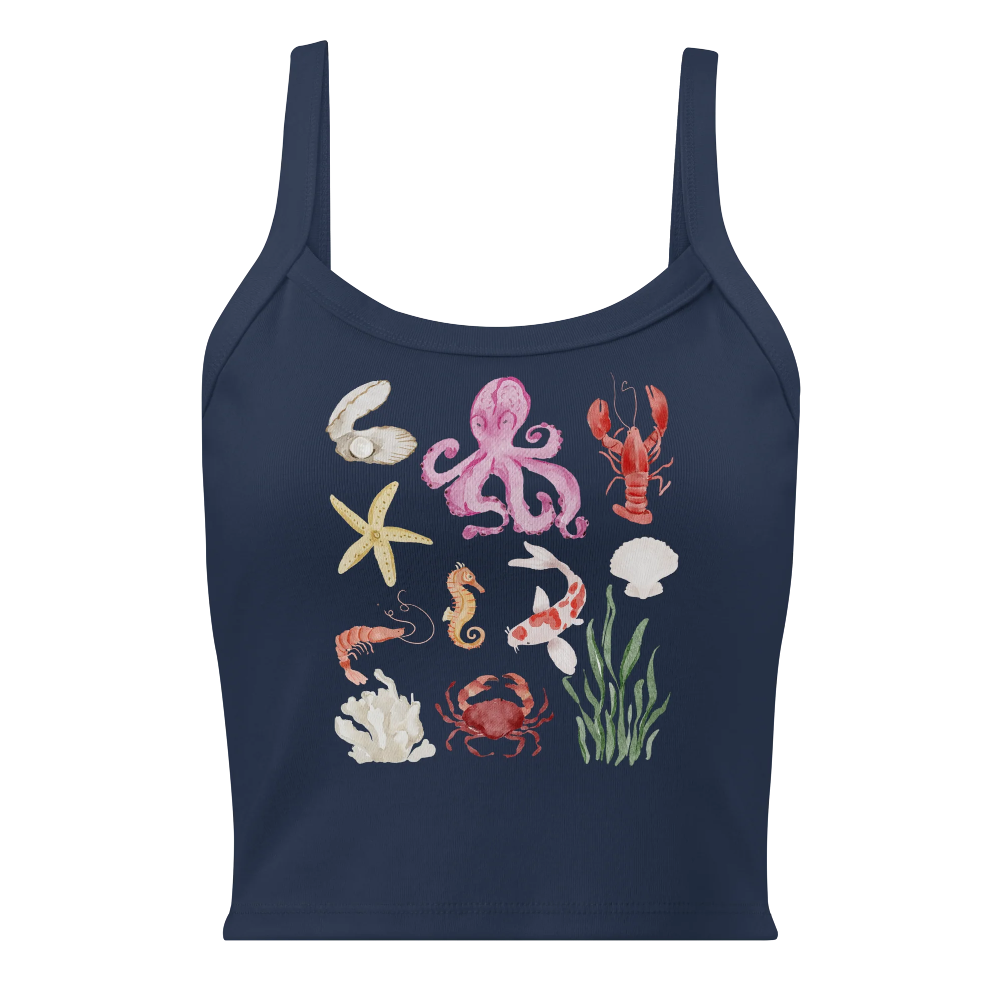 Deep Sea Baby Watercolor Rib Tank Top - Image 7