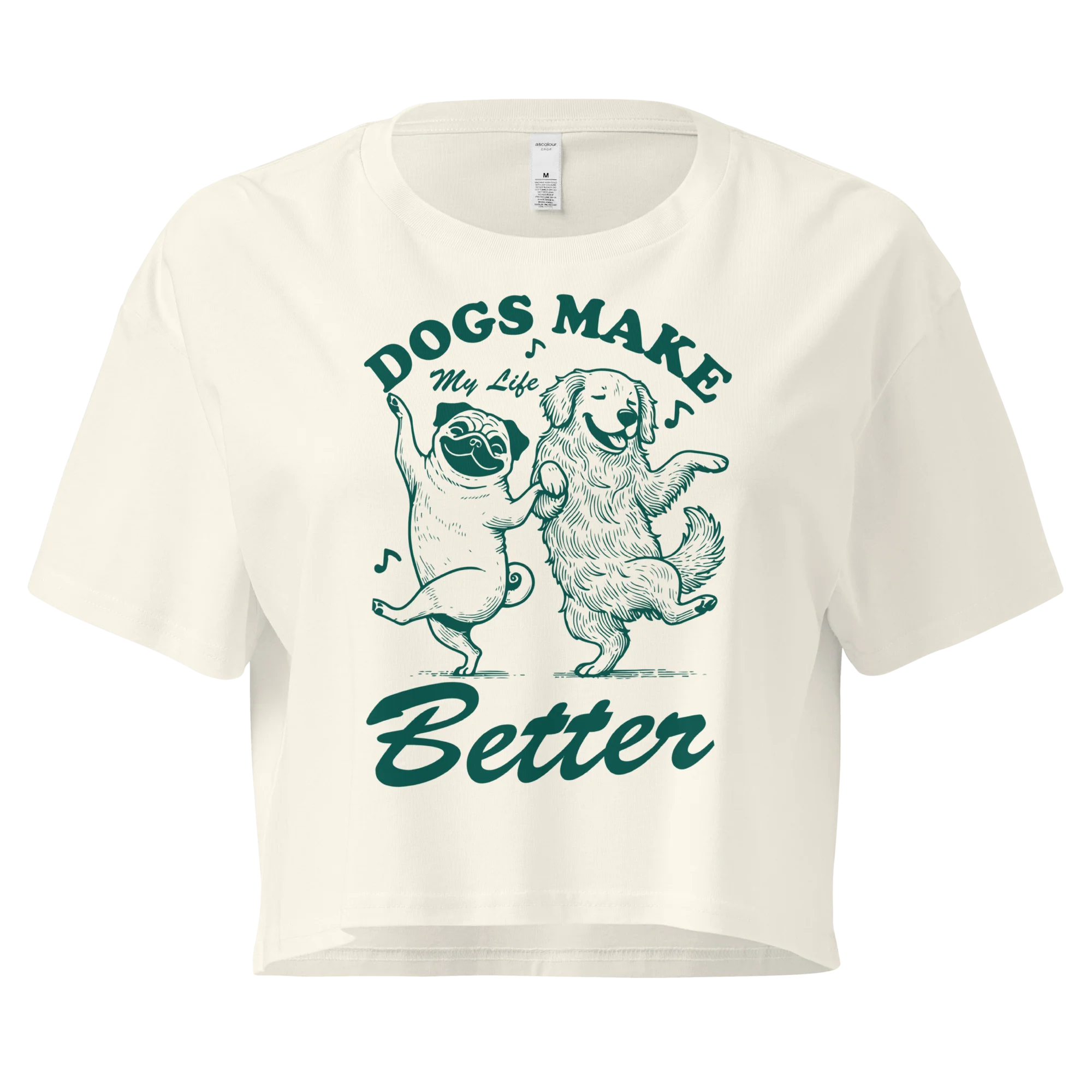 Dogs Make My Life Better Crop Tee - Image 3