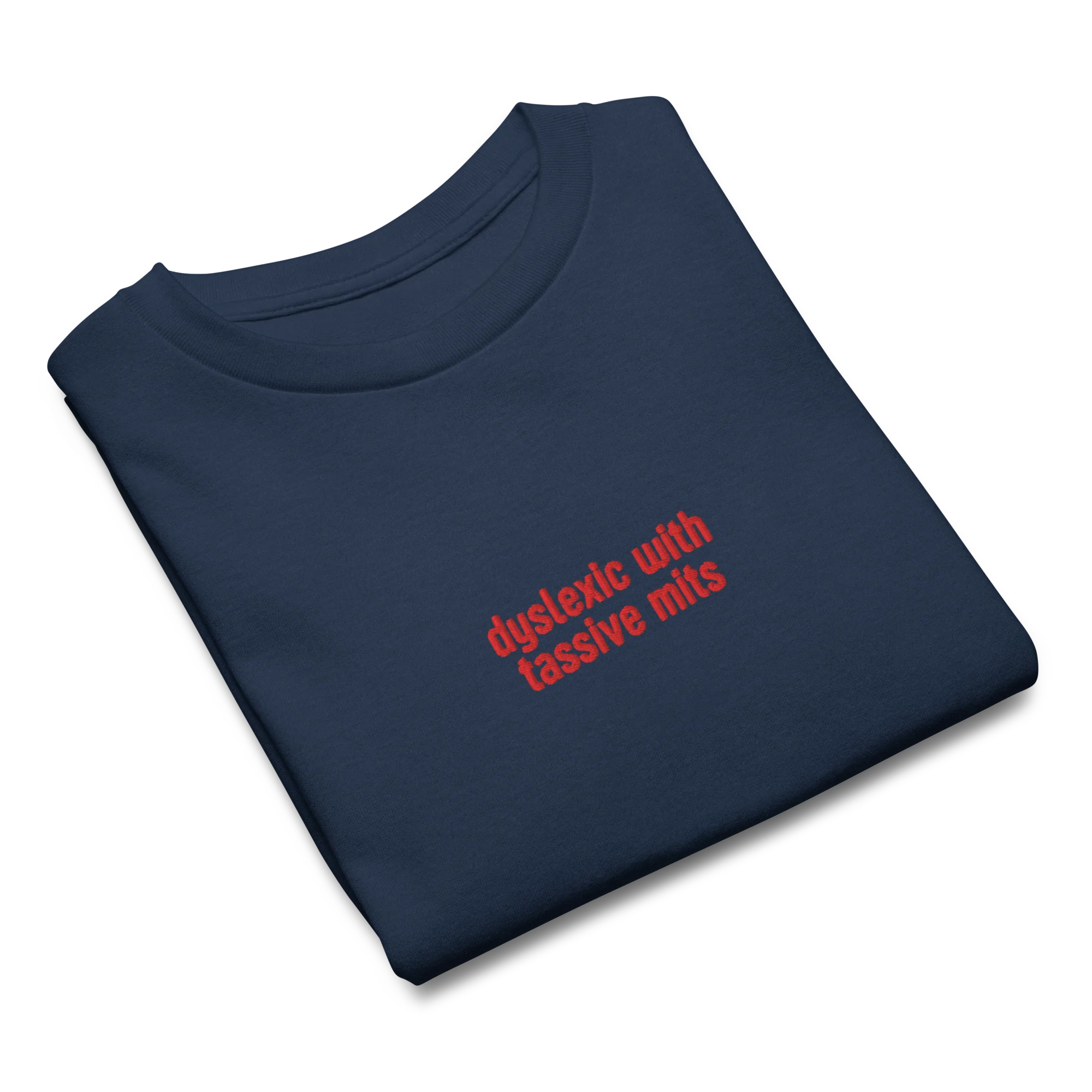 Dyslexic with Tassive Mits Embroidered Baby Tee - Image 9
