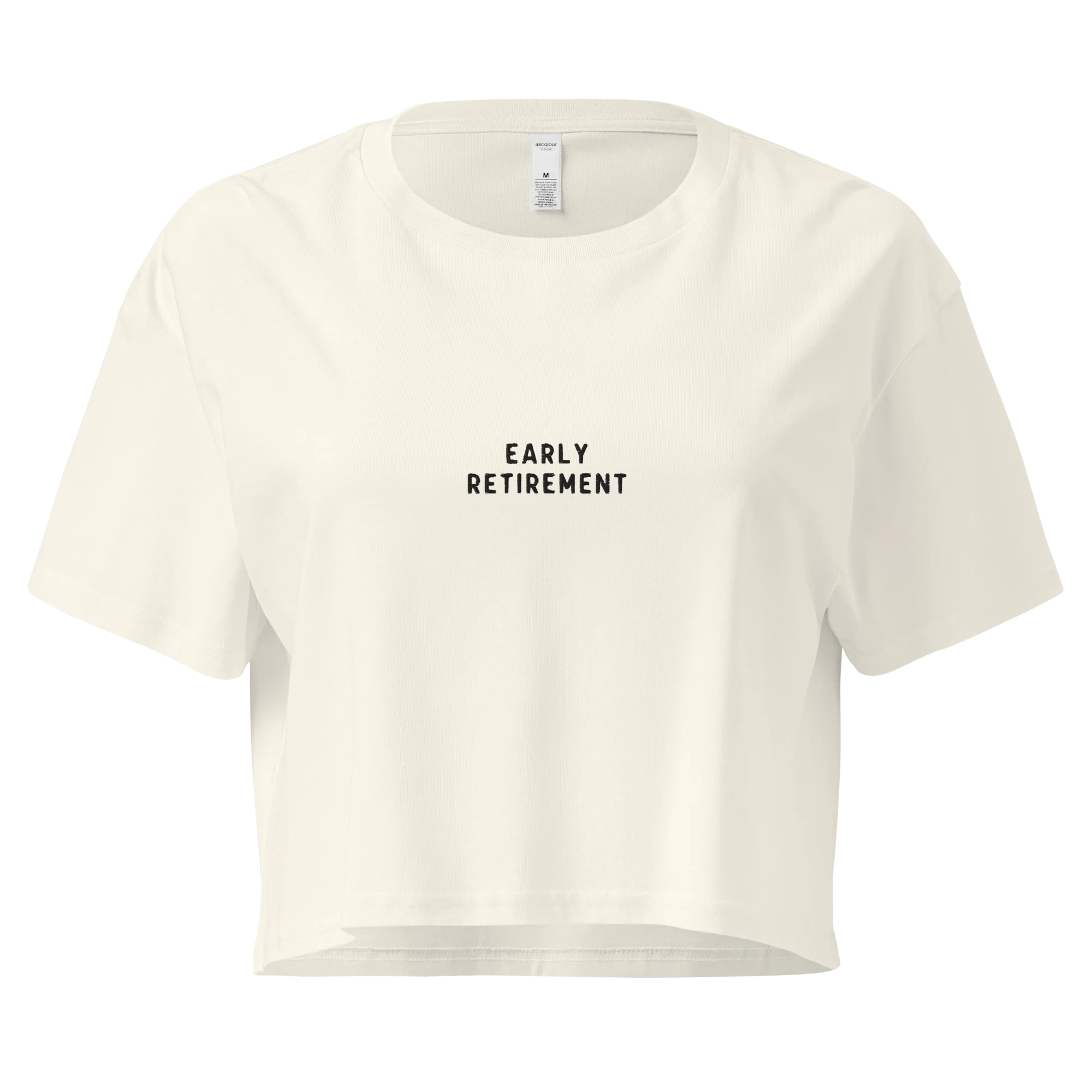 Early Retirement Embroidered Crop Tee