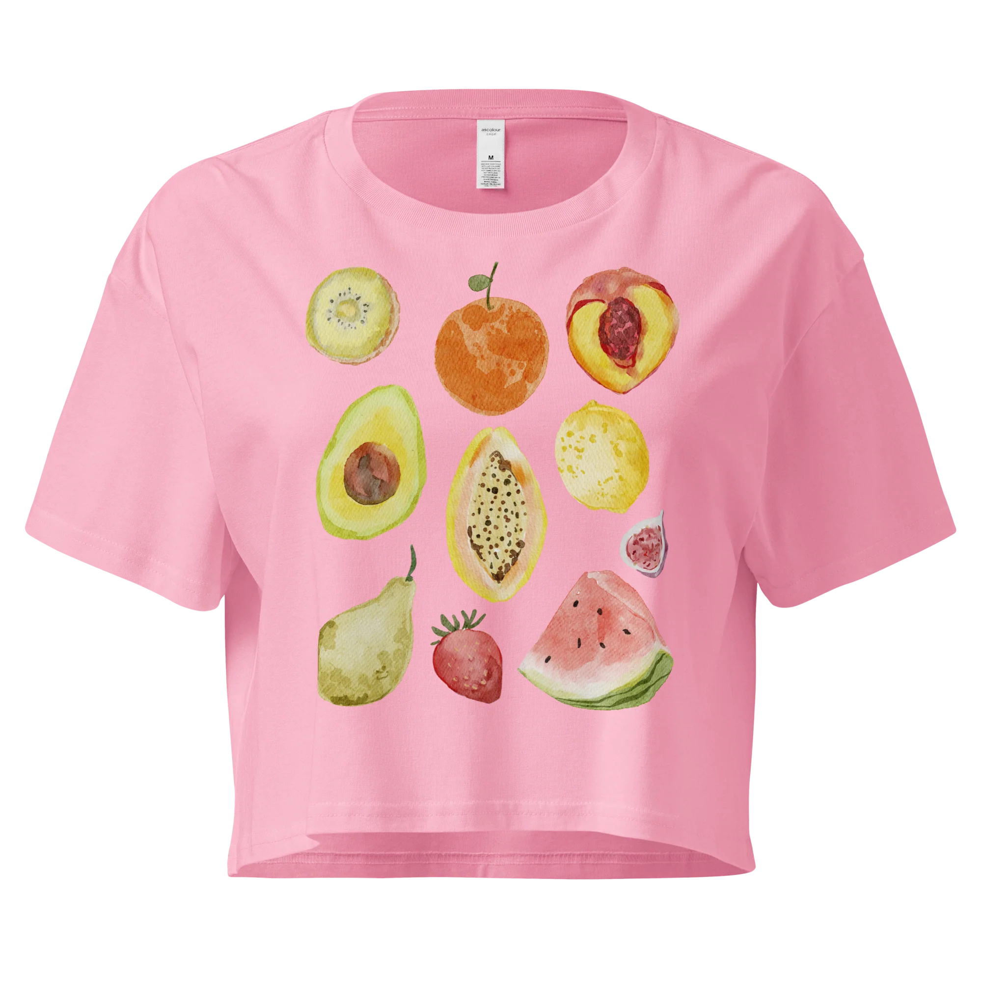 Eat Your Fruits Watercolor Crop Tee