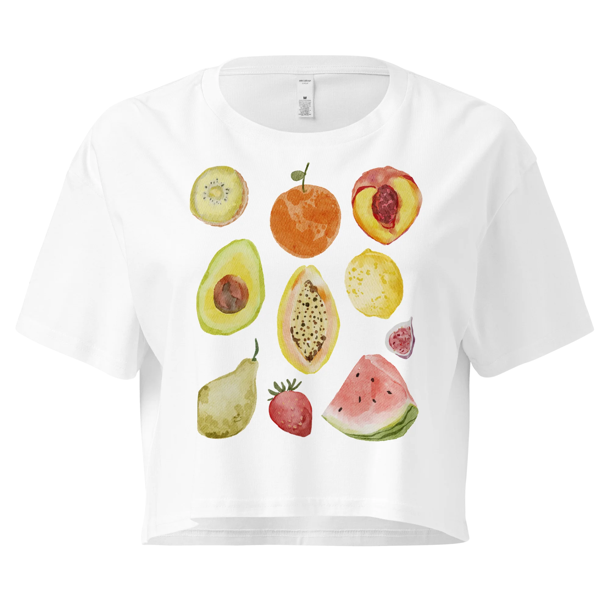 Eat Your Fruits Watercolor Crop Tee - Image 3
