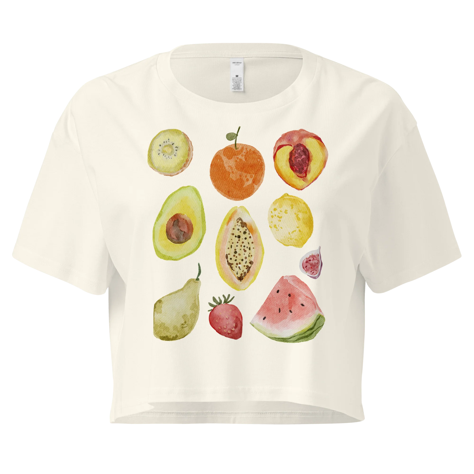 Eat Your Fruits Watercolor Crop Tee - Image 4