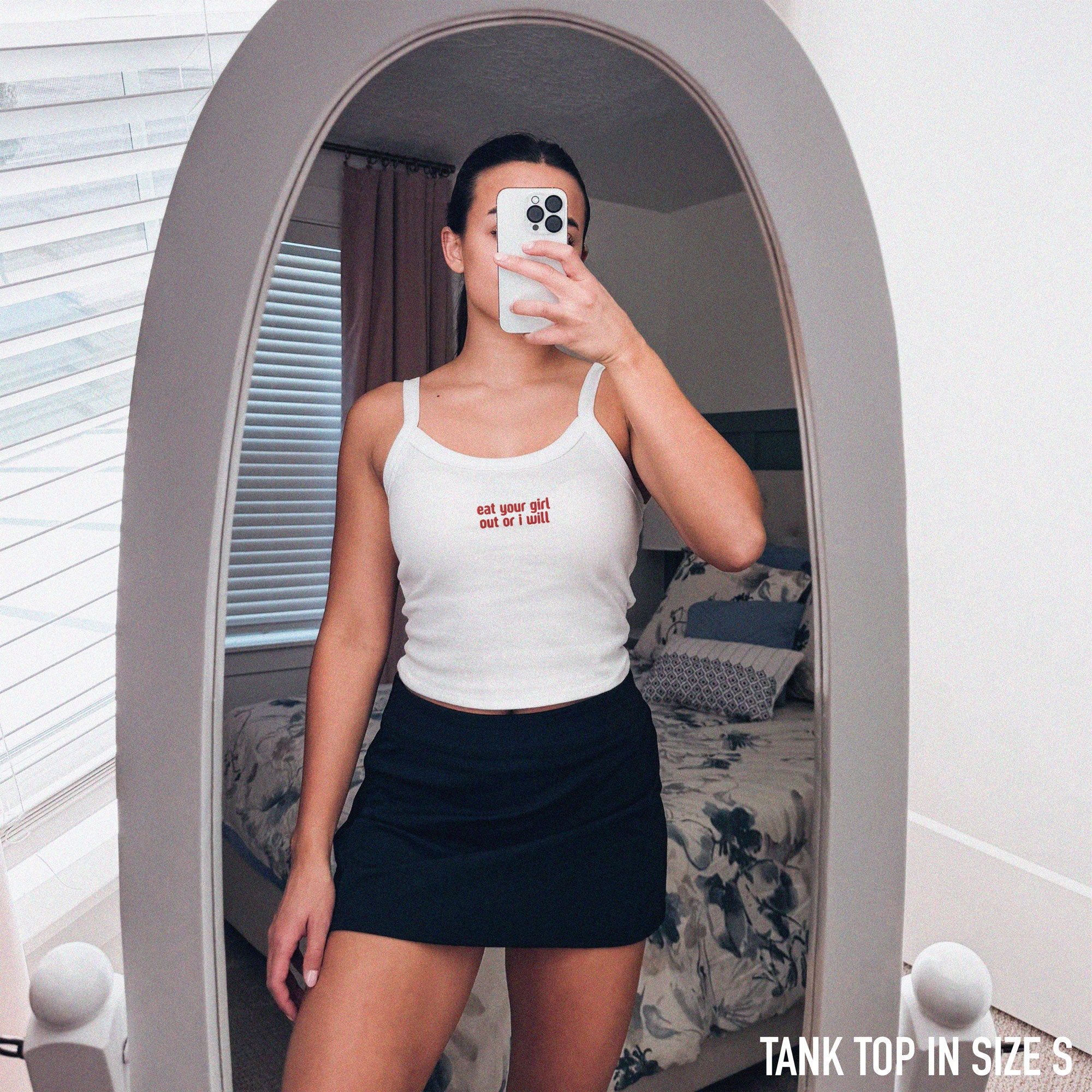 Eat Your Girl Out Or I Will Rib Embroidered Tank Top - Image 2
