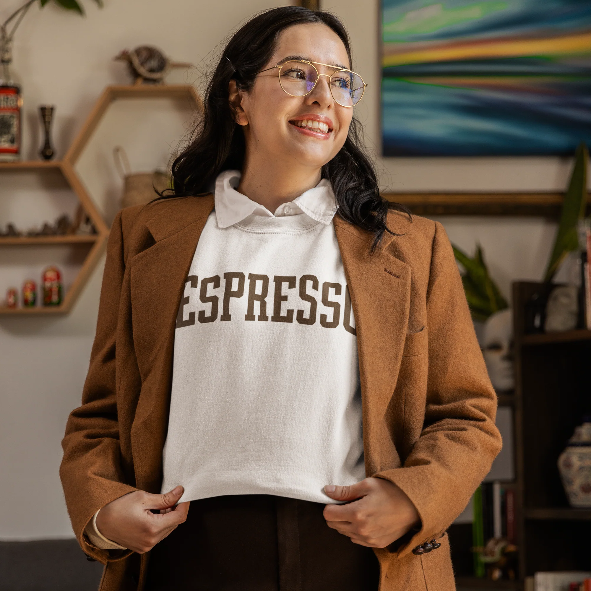Espresso Coffee Varsity Sweatshirt - Image 2