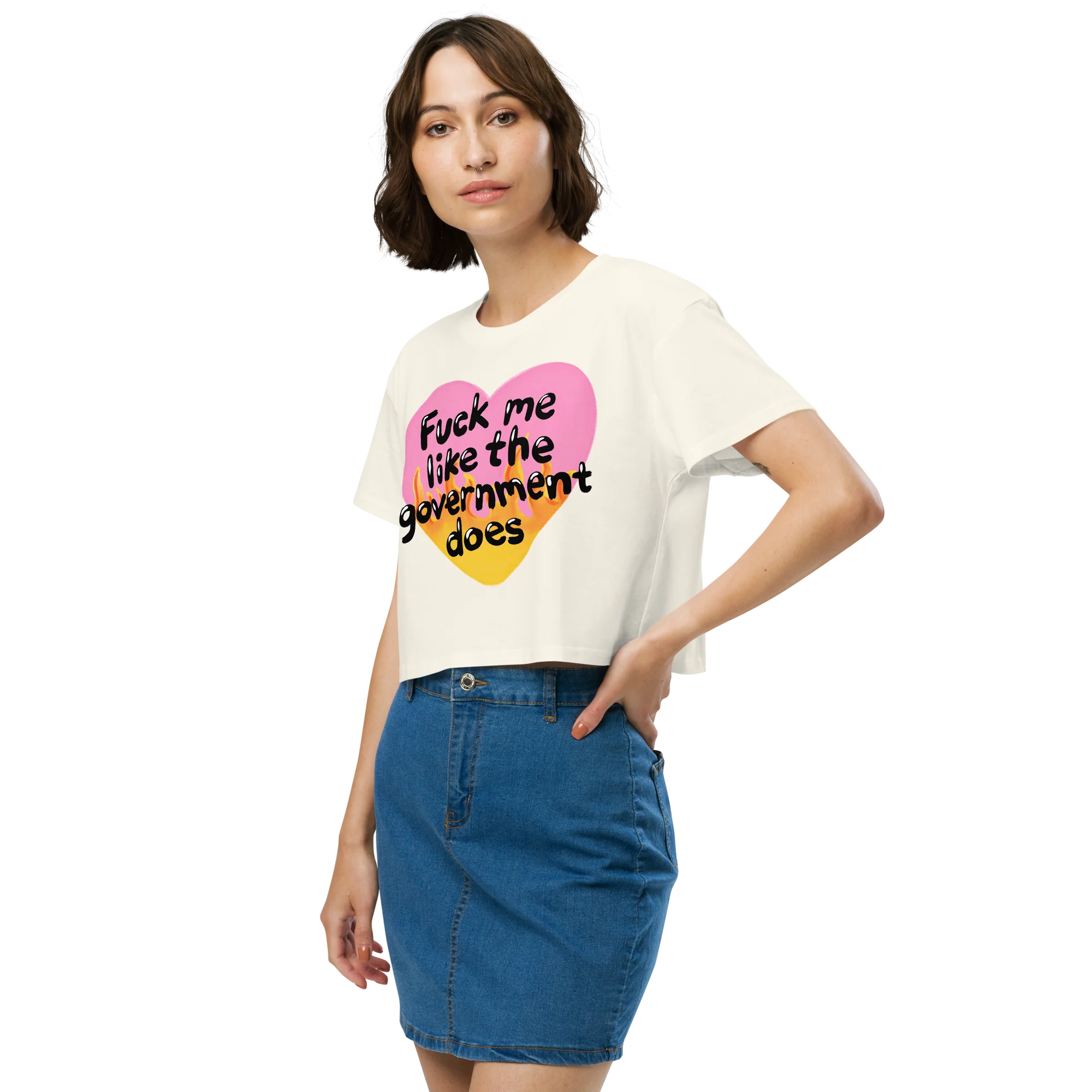 Fuck Me Like The Government Does Crop Tee - Image 5