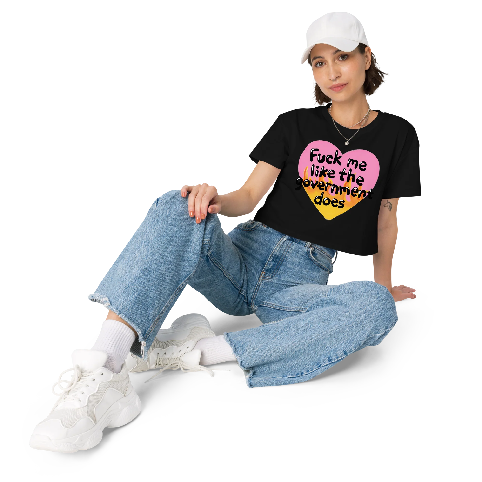 Fuck Me Like The Government Does Crop Tee - Image 6
