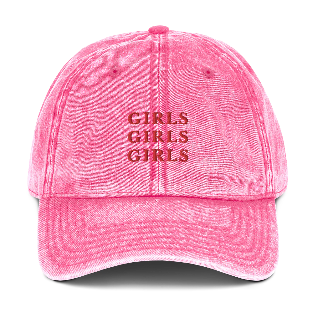 Girls Girls Girls Embroidered Vintage Cap