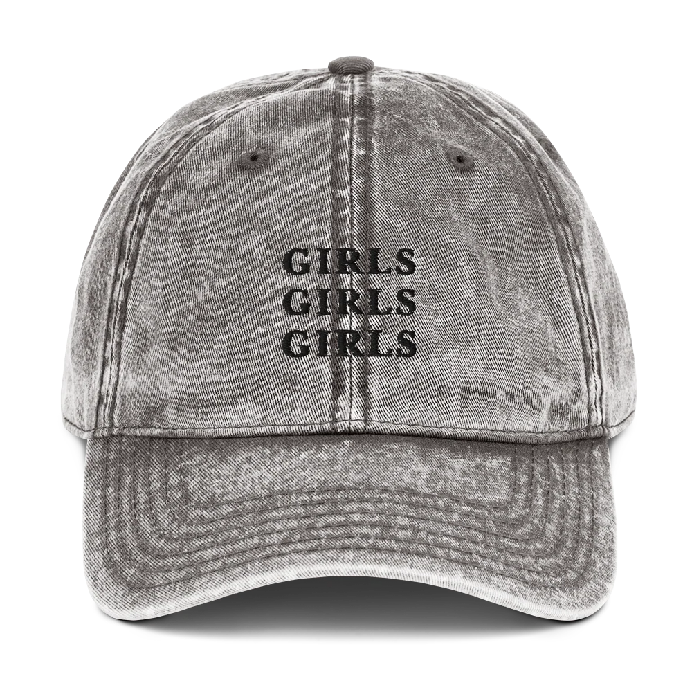 Girls Girls Girls Embroidered Vintage Cap - Image 6