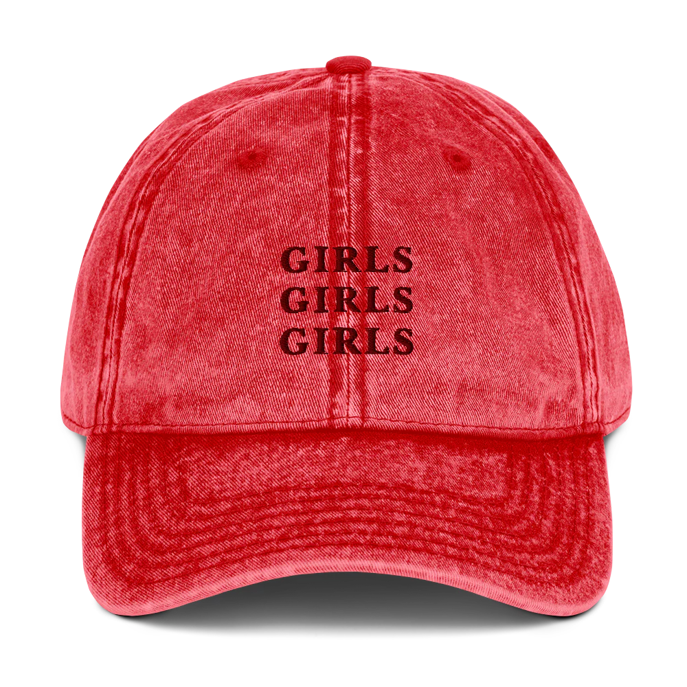 Girls Girls Girls Embroidered Vintage Cap - Image 7