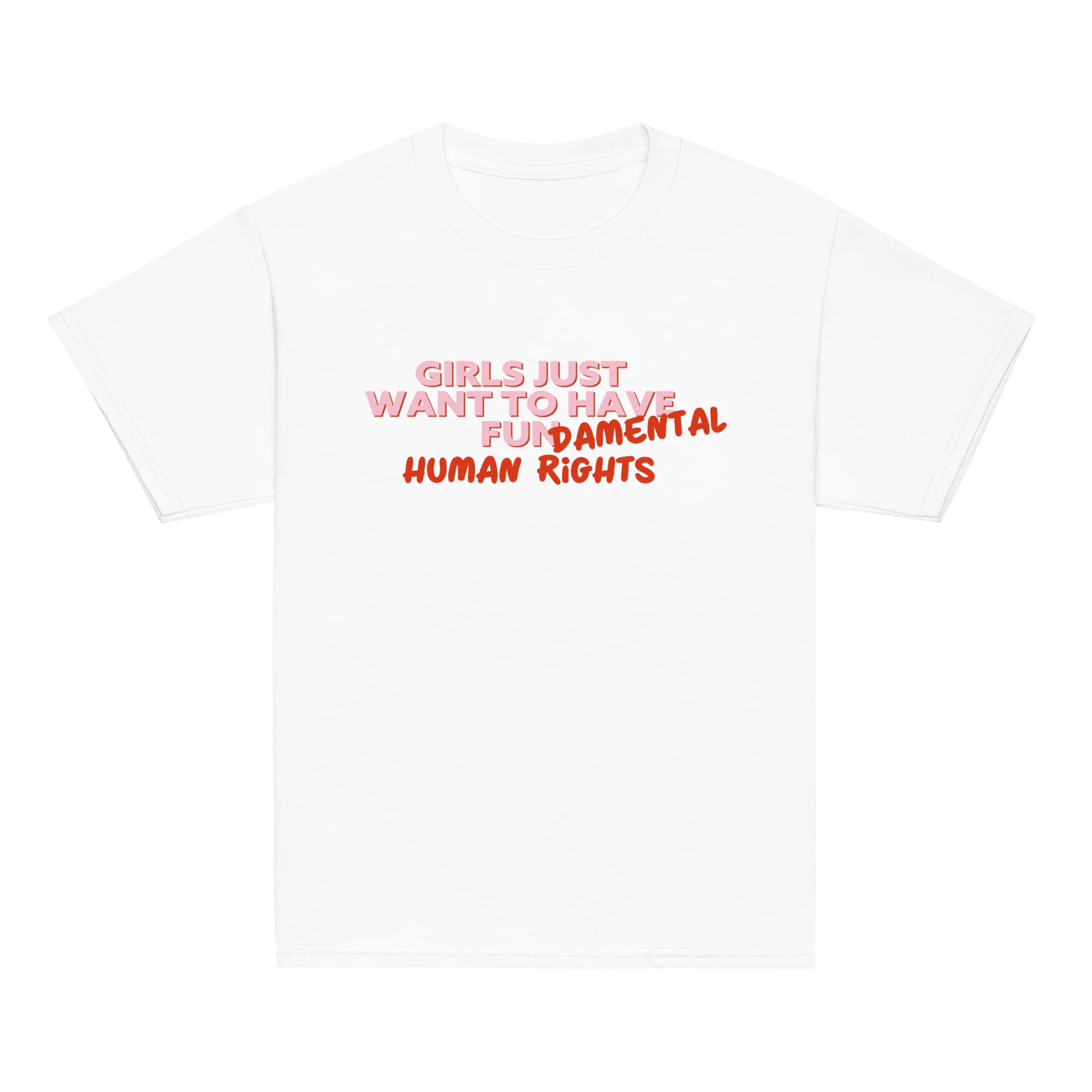 Girls Just Wanna Have Fundamental Human Rights Baby Tee - Image 3