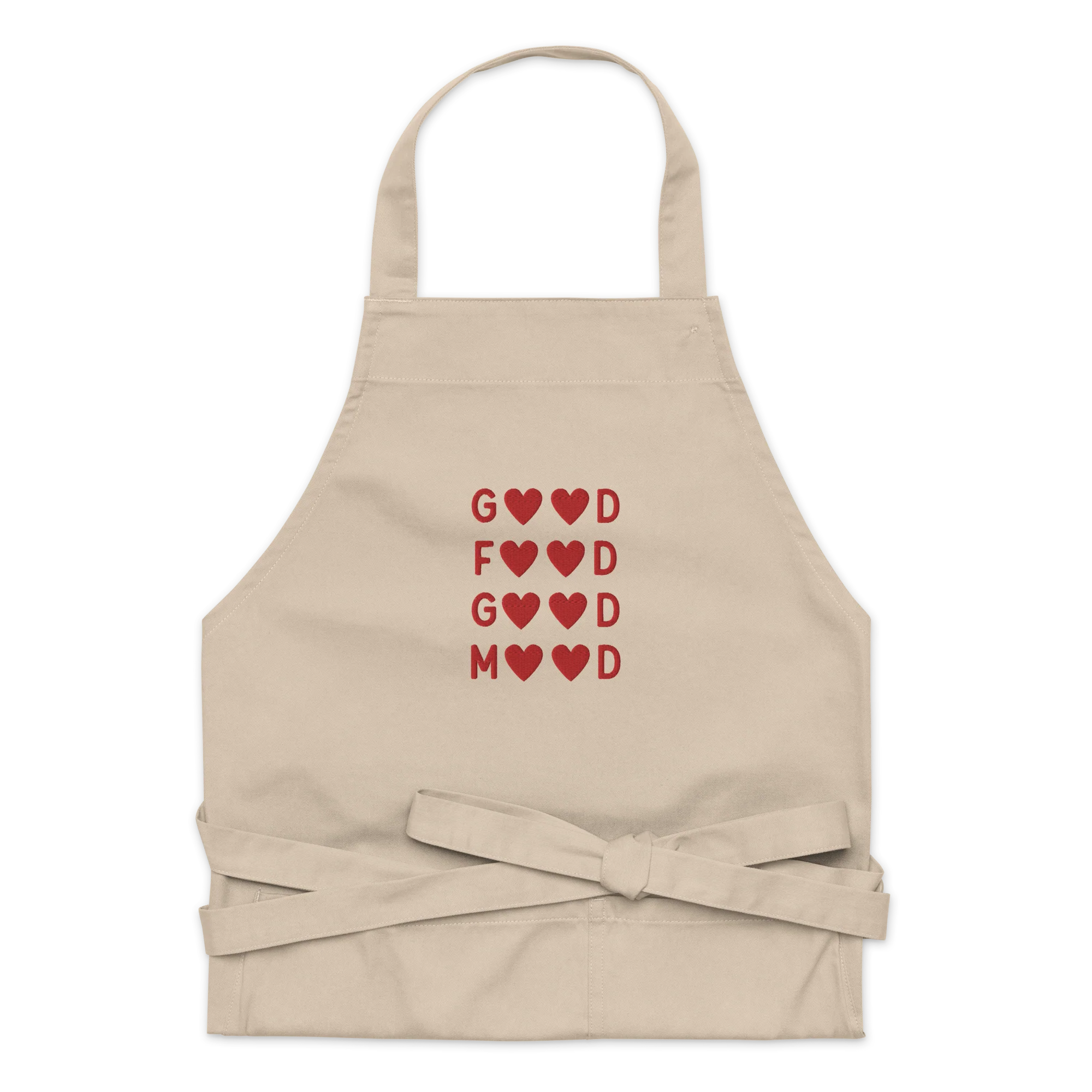Good Food Good Mood Embroidered Organic Cotton Apron - Image 15