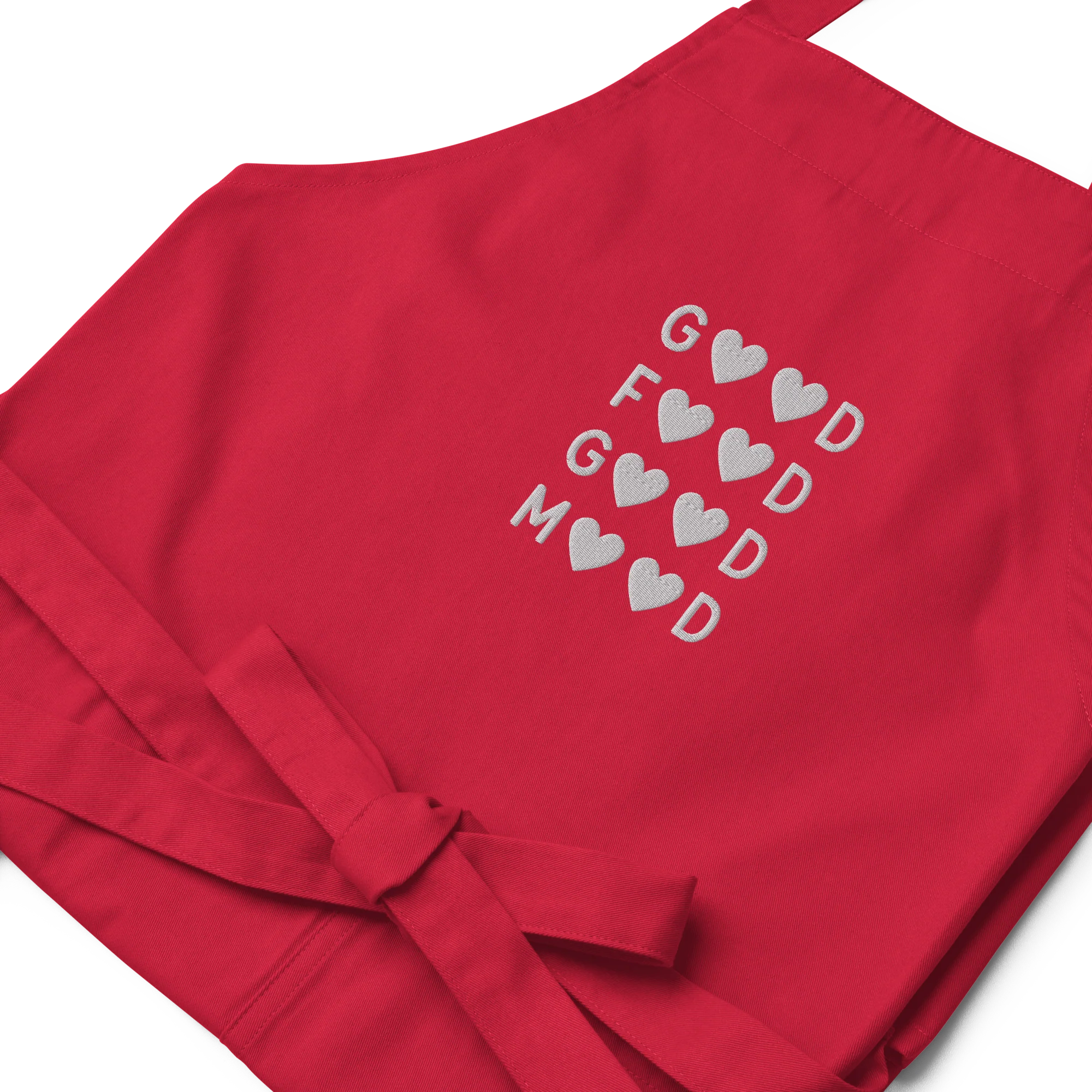 Good Food Good Mood Embroidered Organic Cotton Apron - Image 6