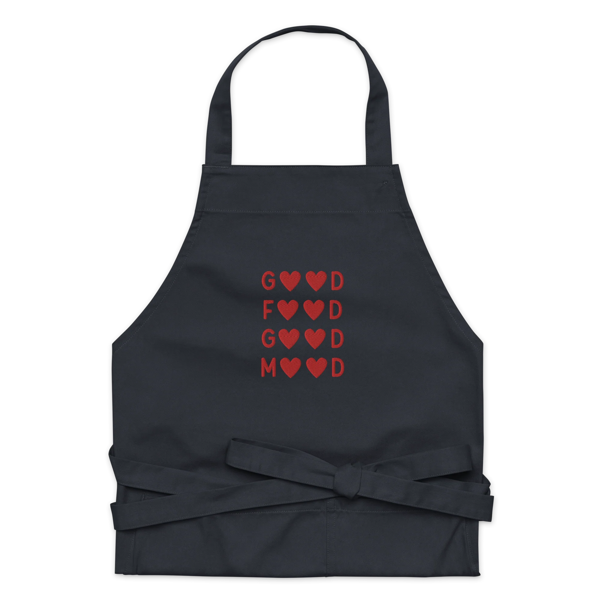 Good Food Good Mood Embroidered Organic Cotton Apron - Image 8