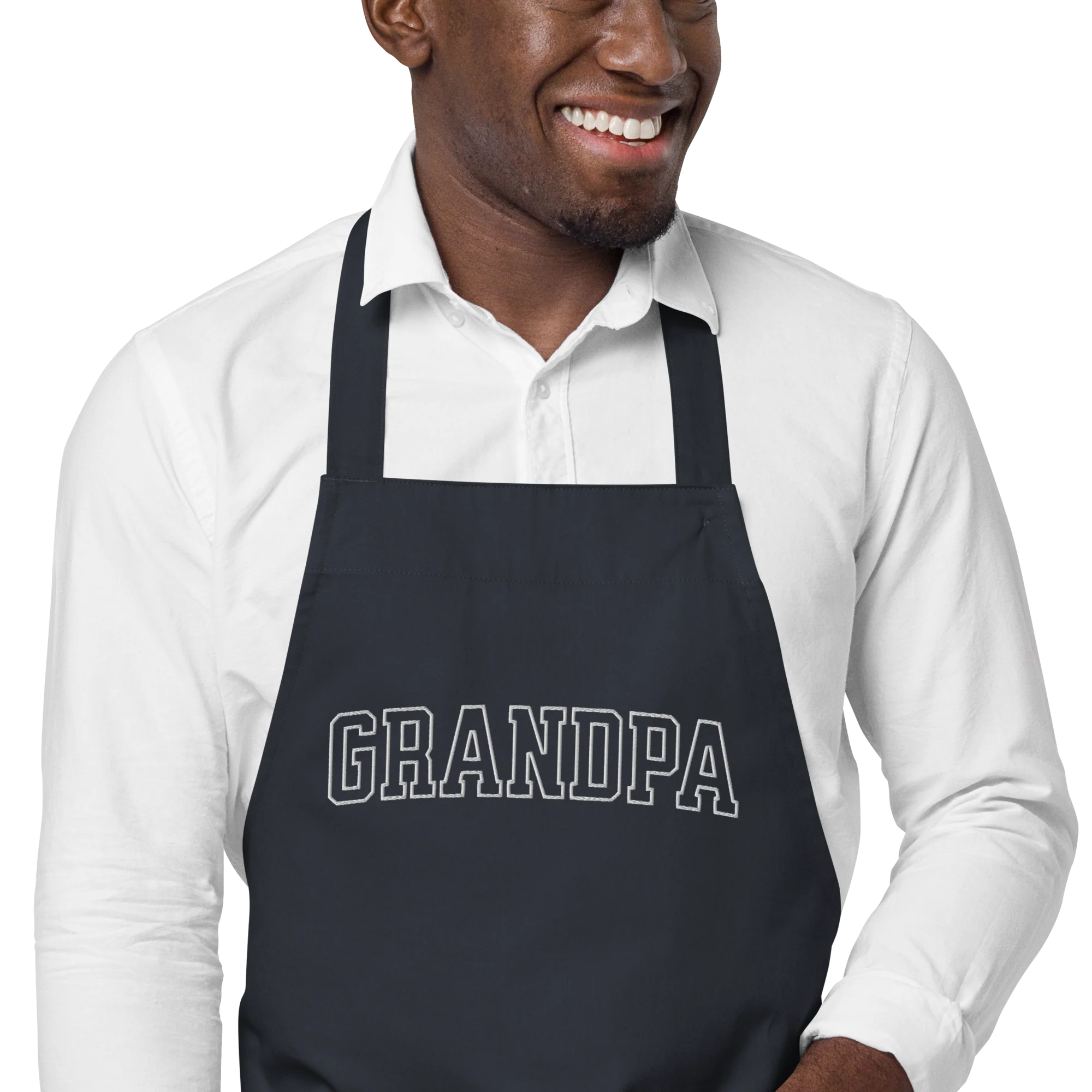 Grandpa Grandfather Embroidered Organic Cotton Apron - Image 5