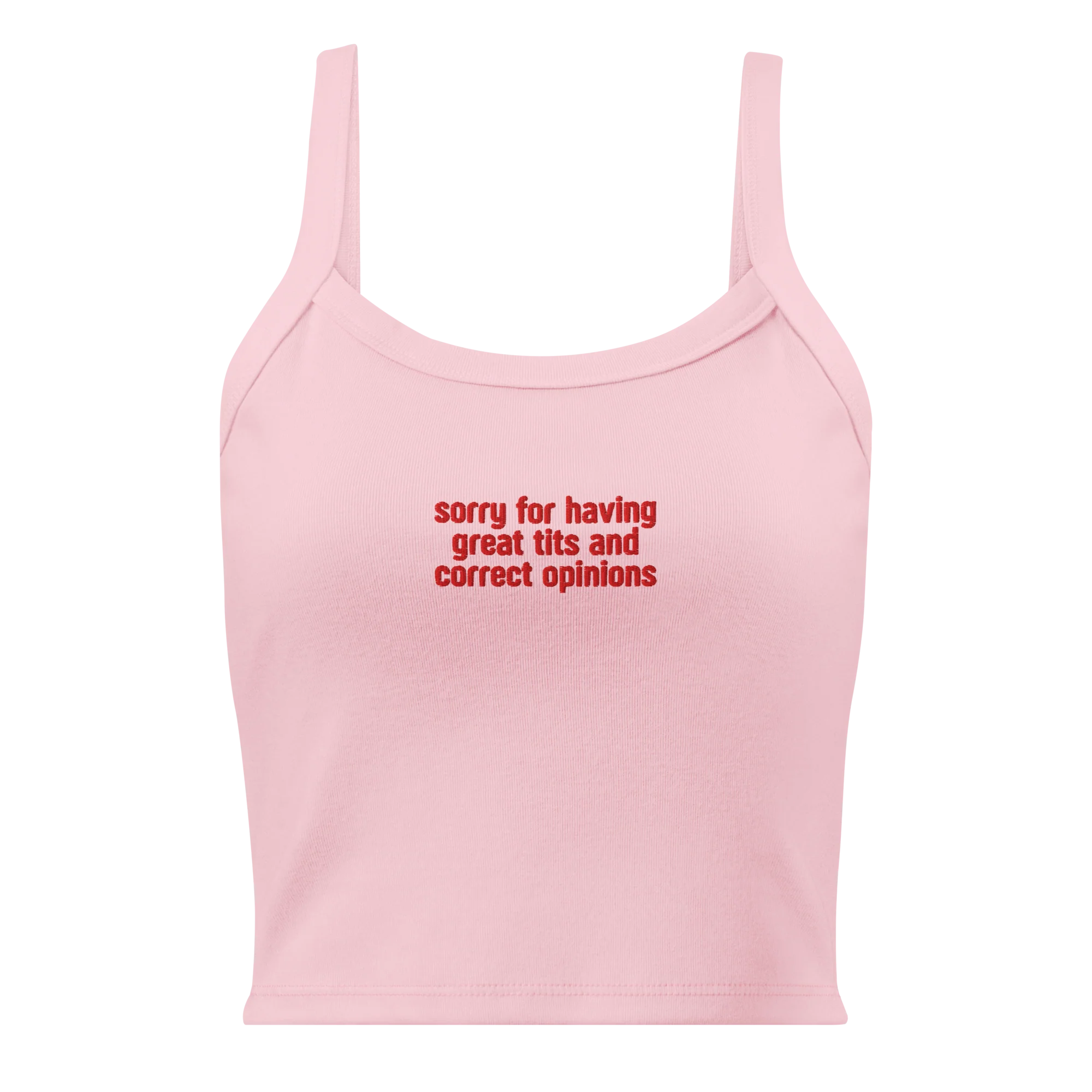 Great Tits Correct Opinions Rib Embroidered Tank Top - Image 4