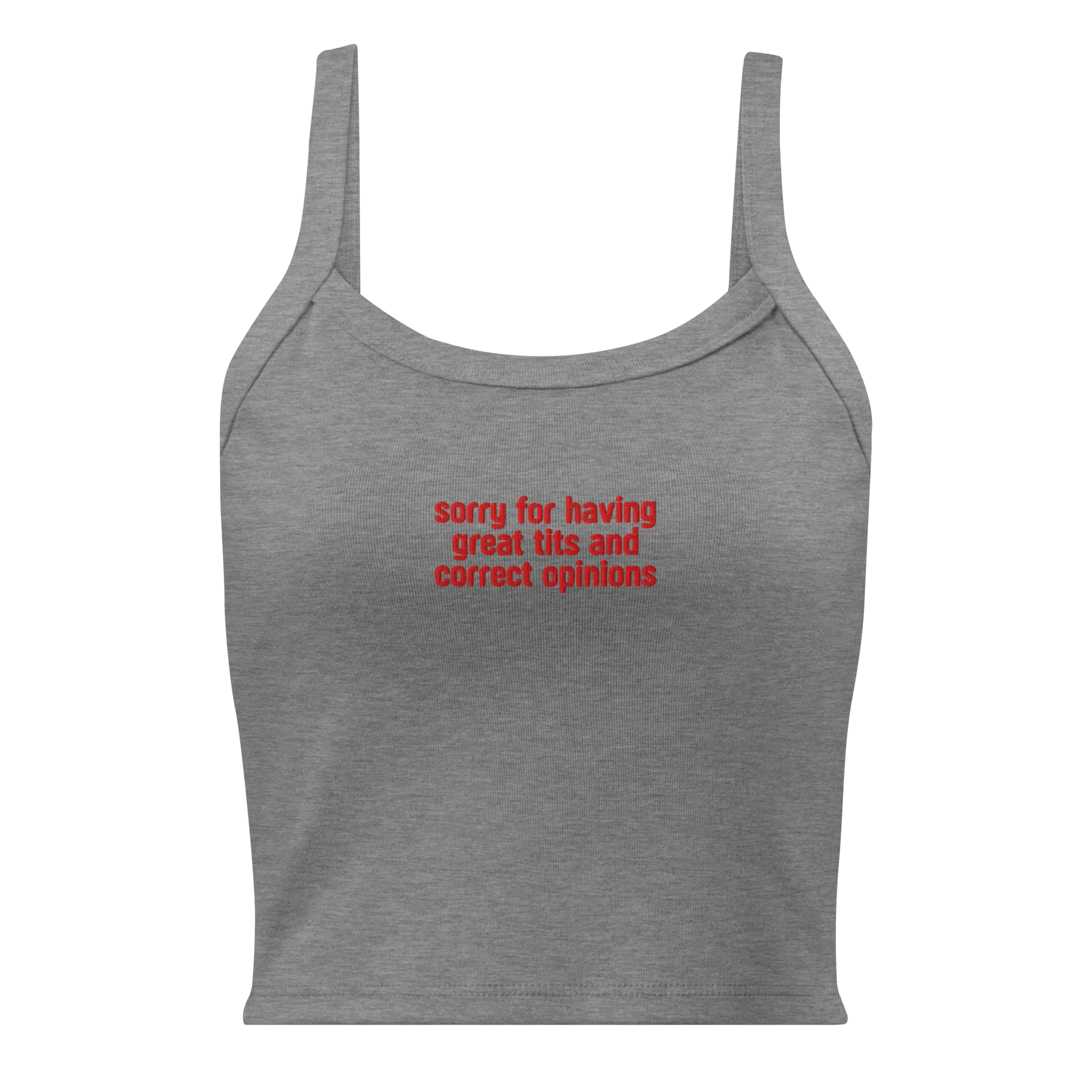 Great Tits Correct Opinions Rib Embroidered Tank Top - Image 8