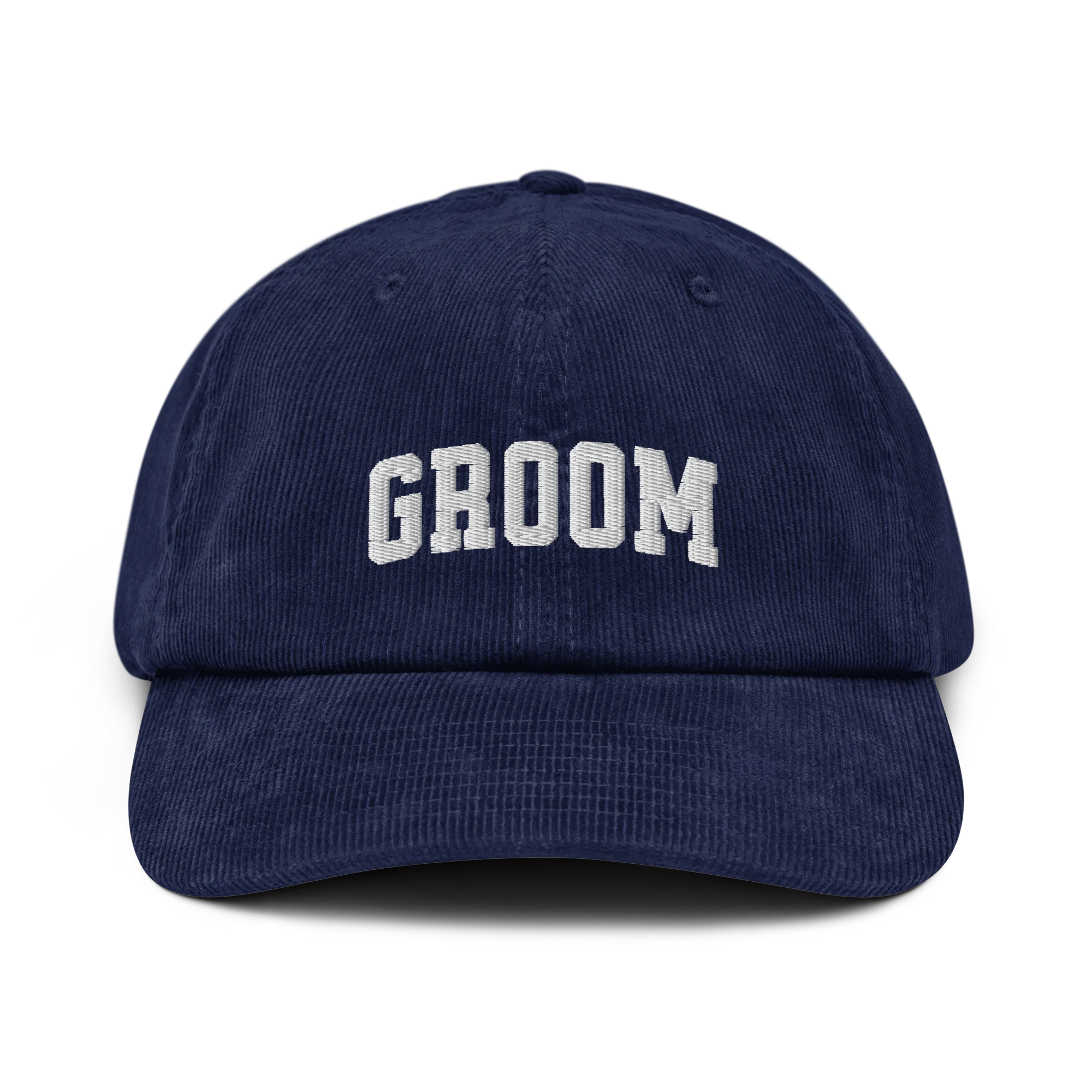 Groom Embroidered Corduroy Hat