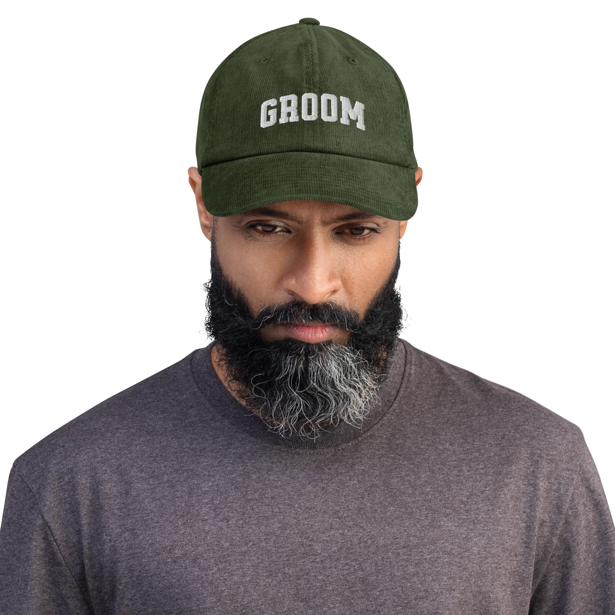 Groom Embroidered Corduroy Hat - Image 6