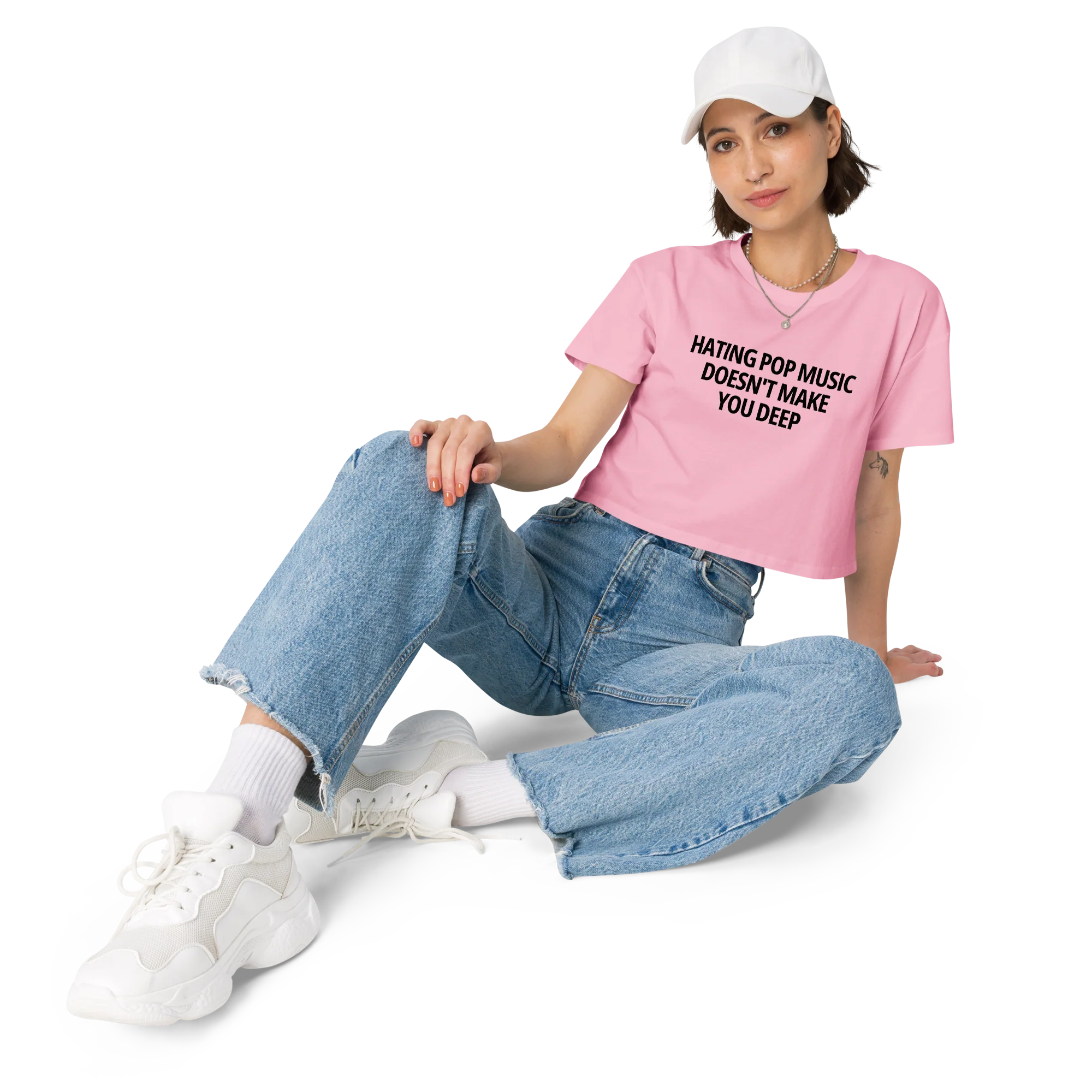 Hating Pop Music Doesn't Make You Deep Crop Tee - Image 6