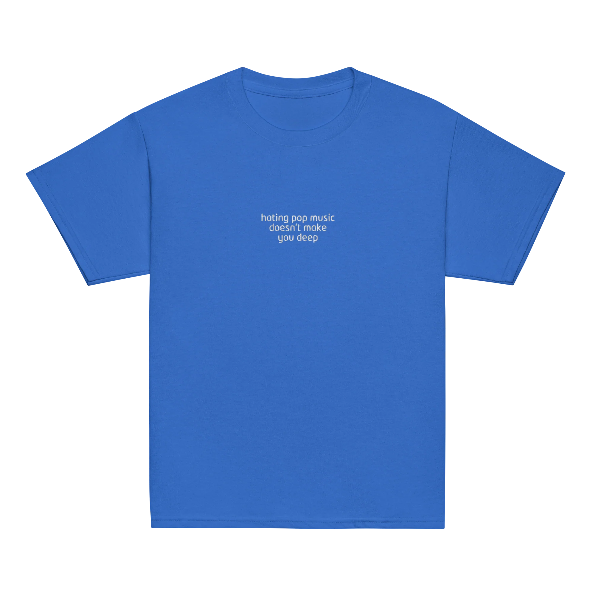 Hating Pop Music Doesn't Make You Deep Embroidered Baby Tee - Image 7