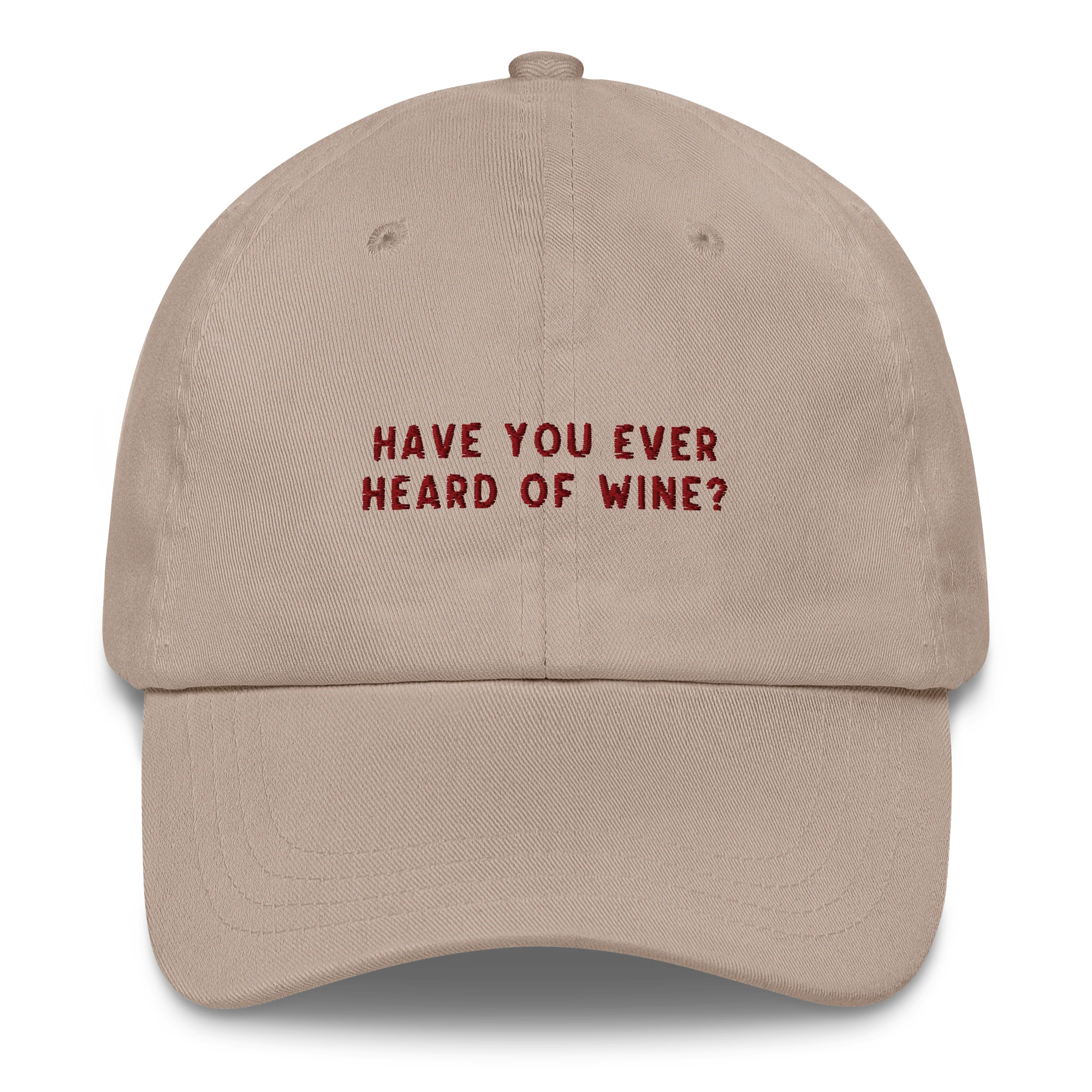 Have You Ever Heard of Wine White Lotus Embroidered Cap