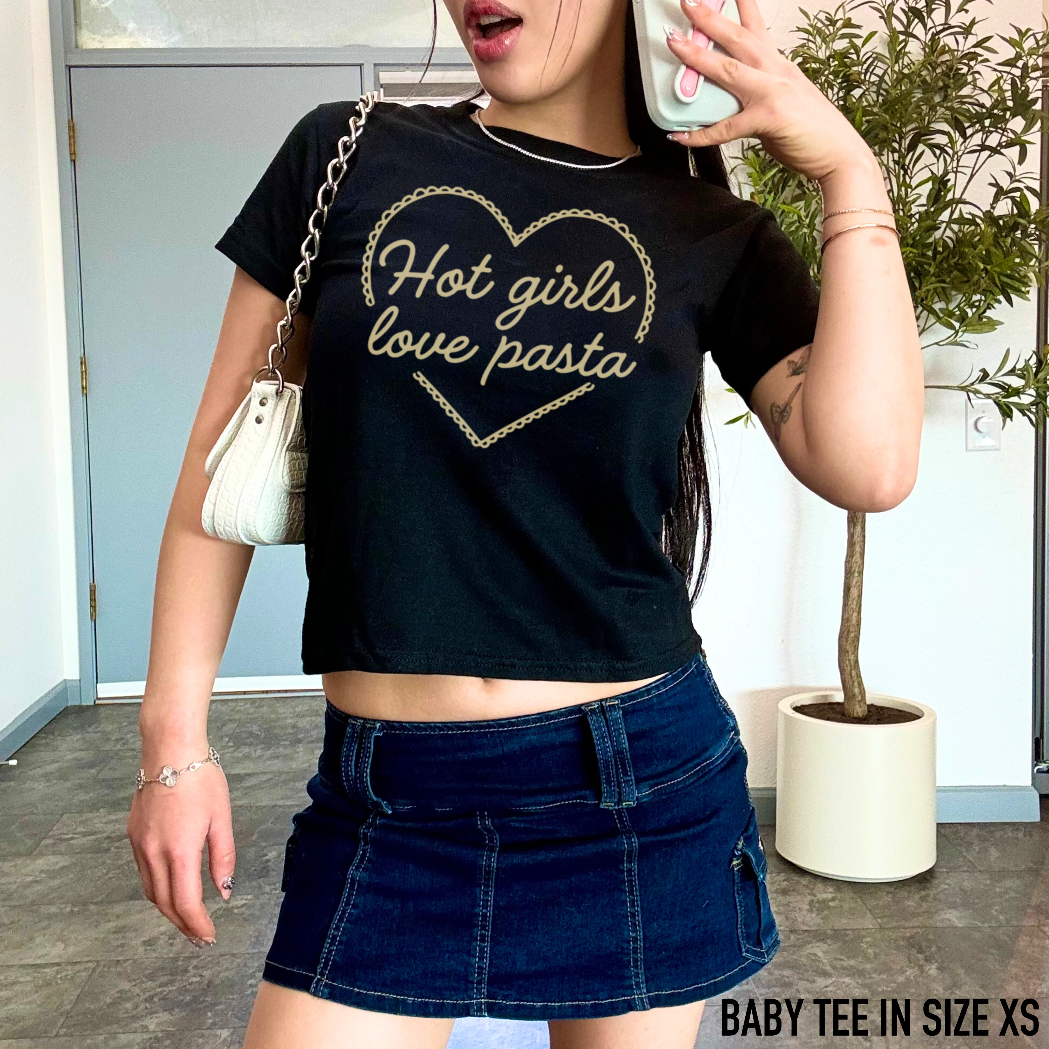 Hot Girls Love Pasta Baby Tee - Image 2