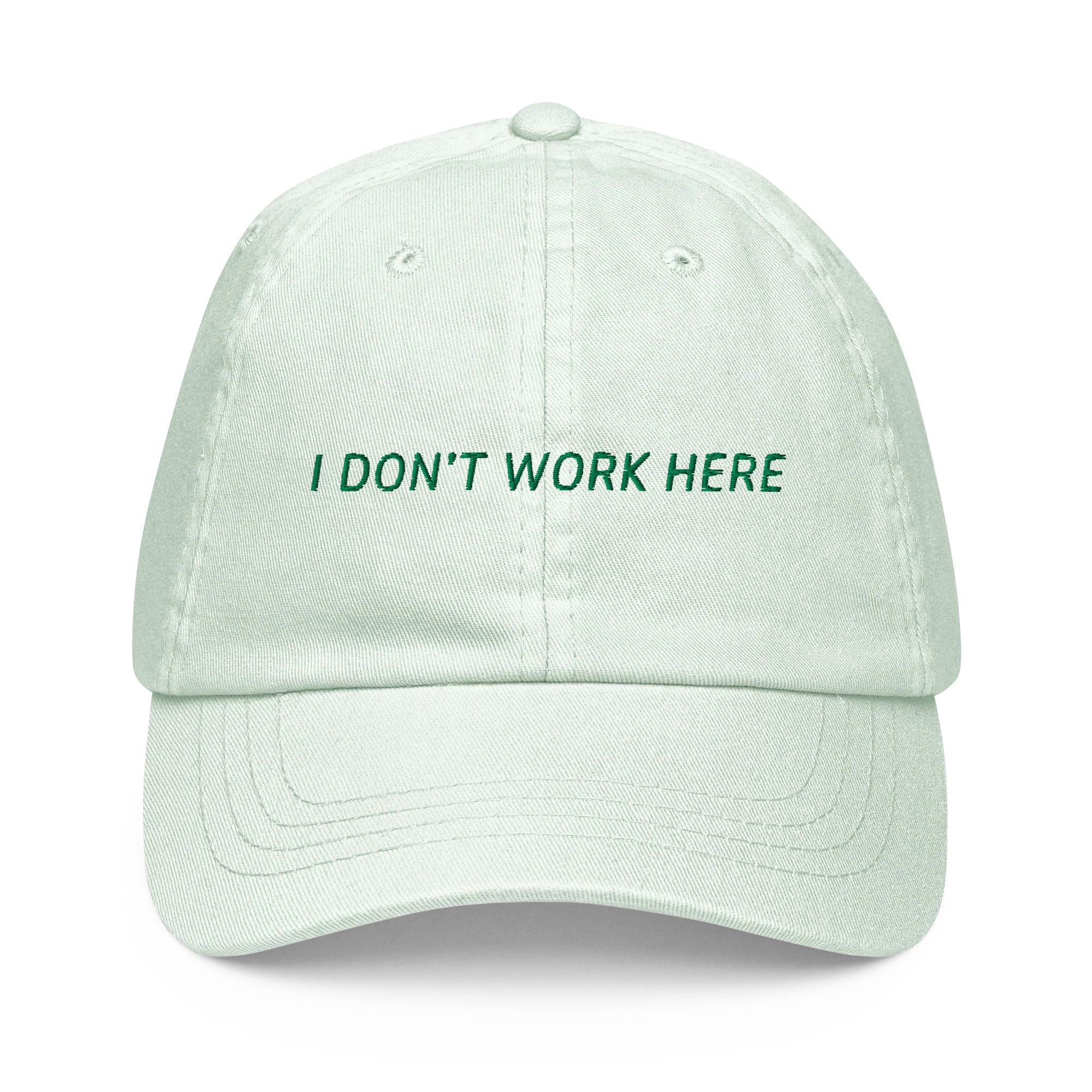 I Don't Work Here Embroidered Pastel Baseball Cap - Image 4
