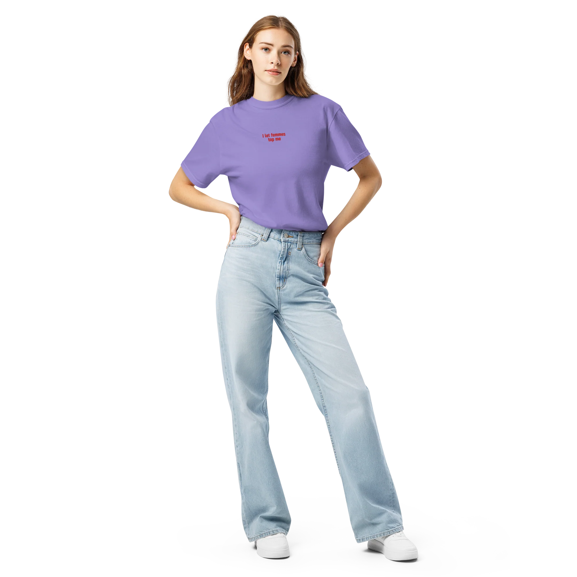 I Let Femmes Top Me Embroidered Classic T-Shirt - Image 2