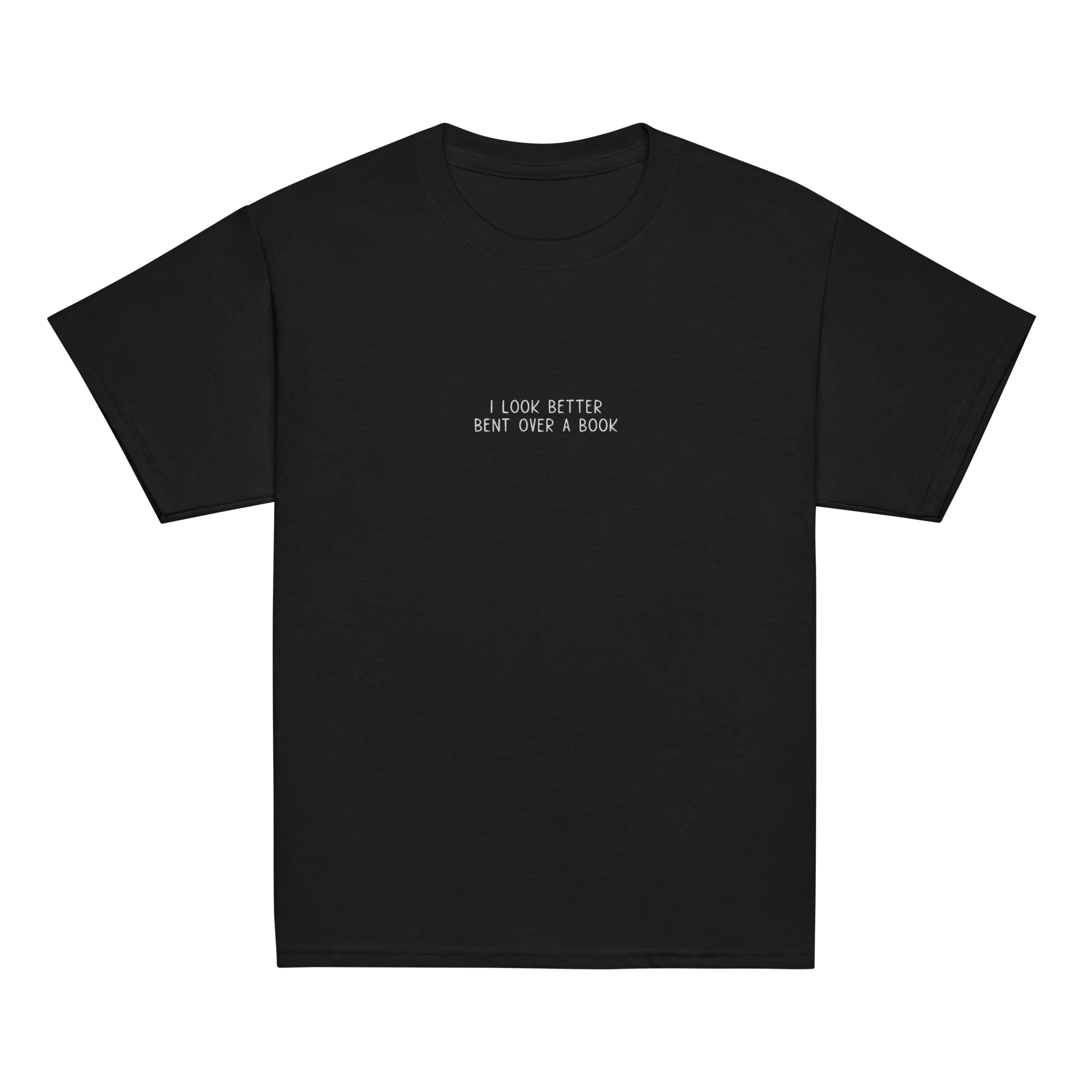 I Look Better Bent Over a Book Embroidered Baby Tee - Image 11