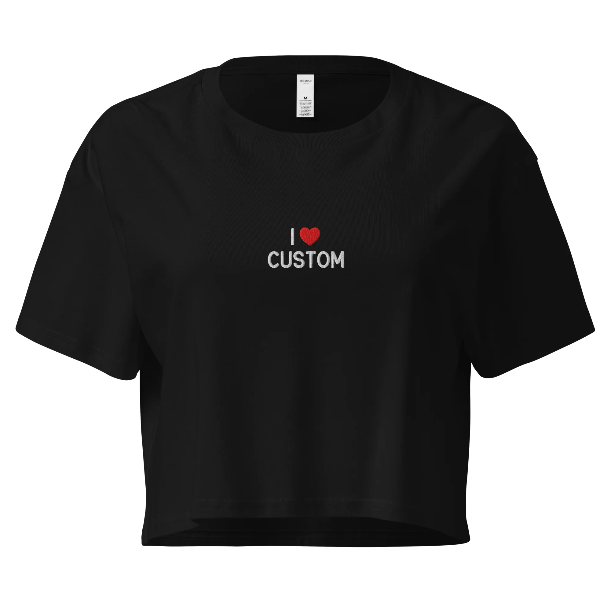I Love (CUSTOM) Embroidered Crop Tee - Image 4