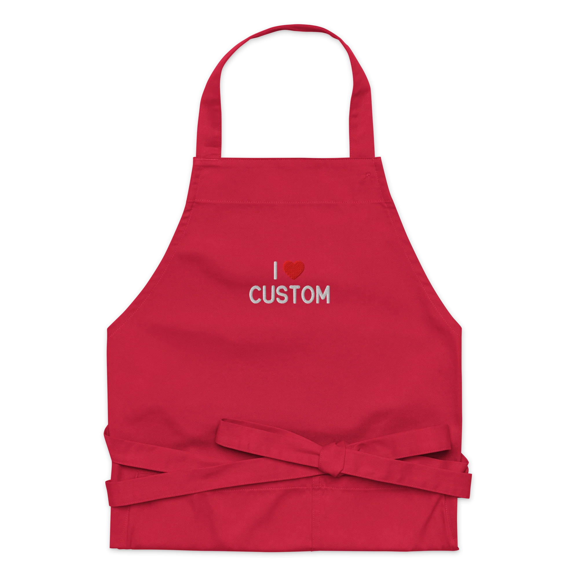 I Love (CUSTOM) Embroidered Organic Cotton Apron - Image 8
