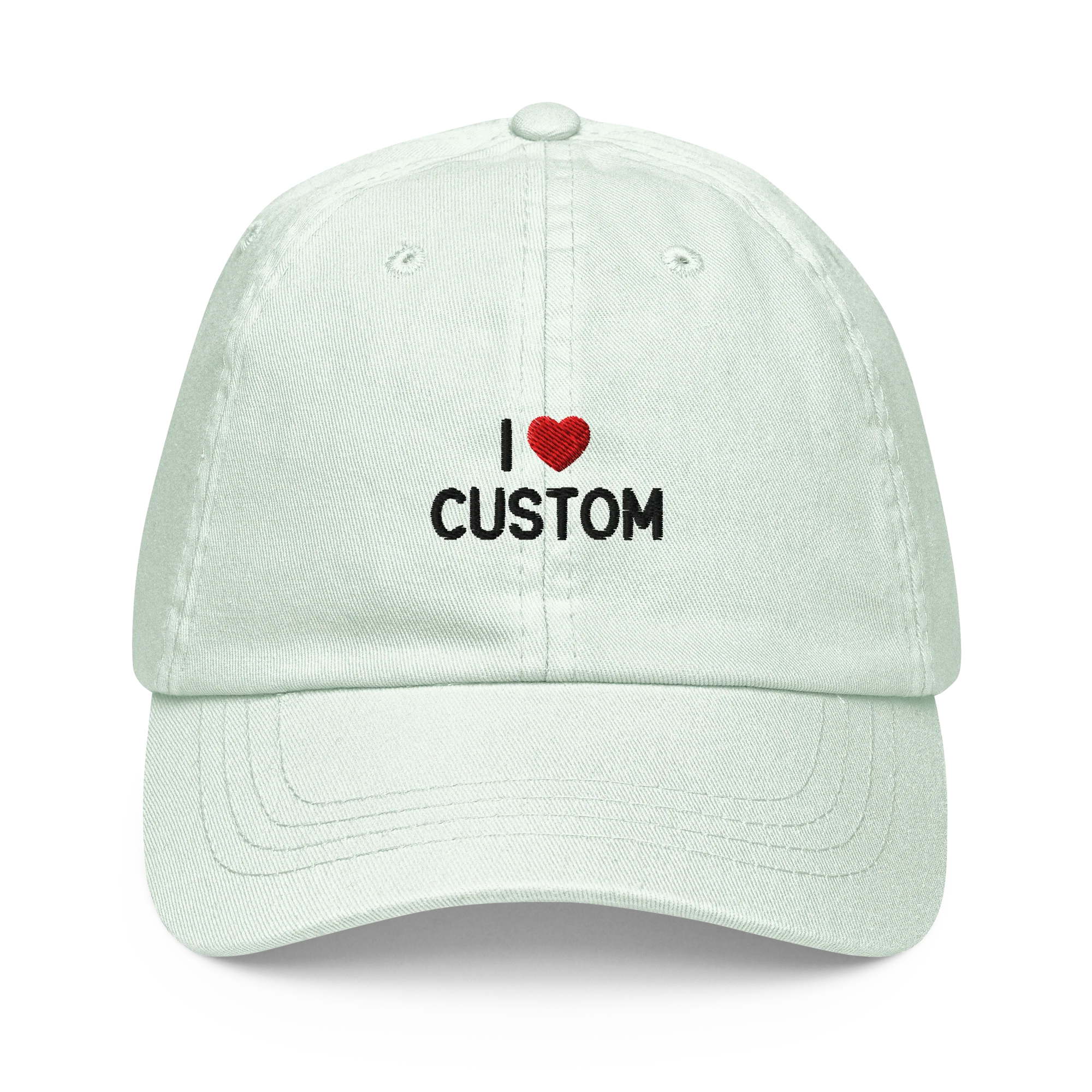 I Love (CUSTOM) Embroidered Pastel Baseball Cap - Image 4