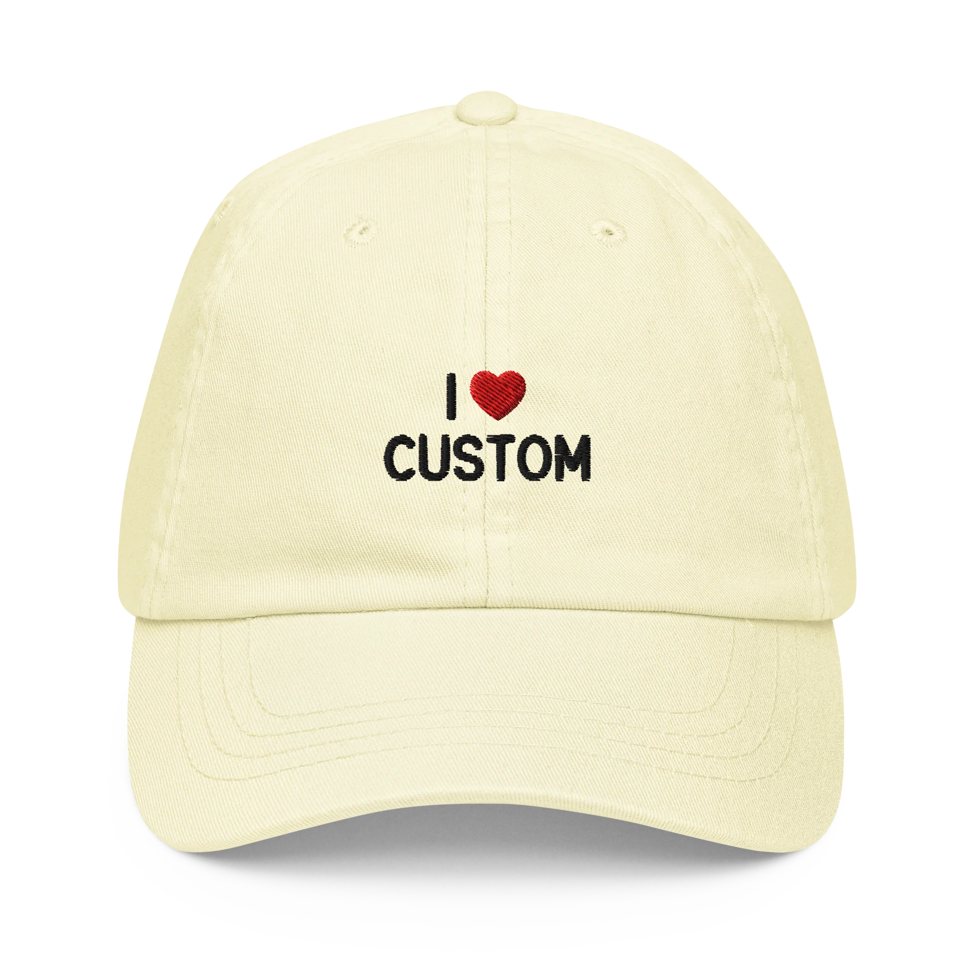 I Love (CUSTOM) Embroidered Pastel Baseball Cap - Image 8