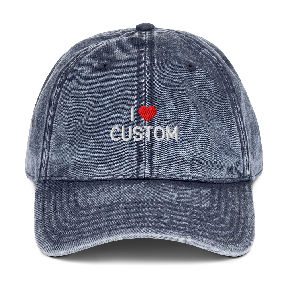 I Love (CUSTOM) Embroidered Vintage Cap - Image 11