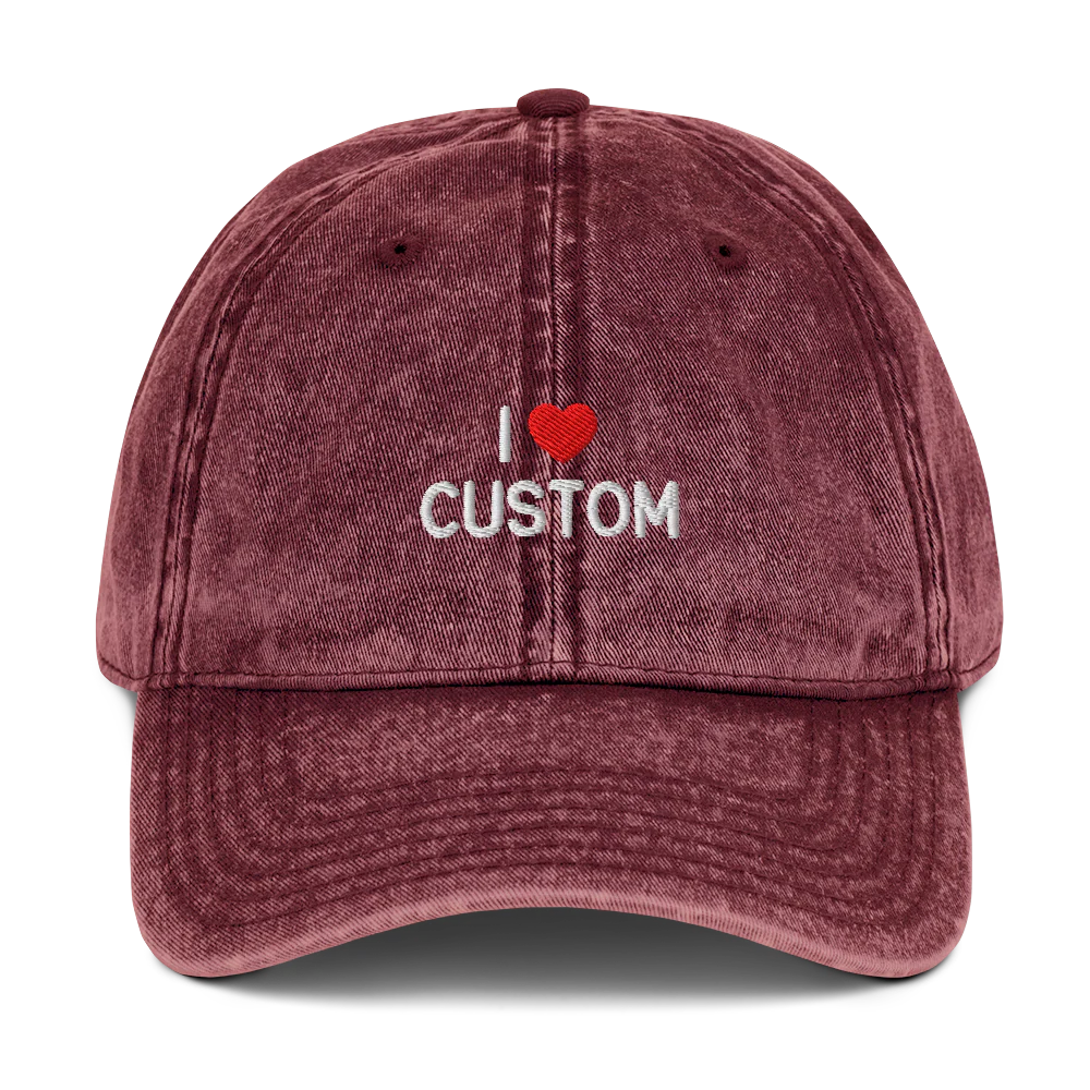 I Love (CUSTOM) Embroidered Vintage Cap - Image 4